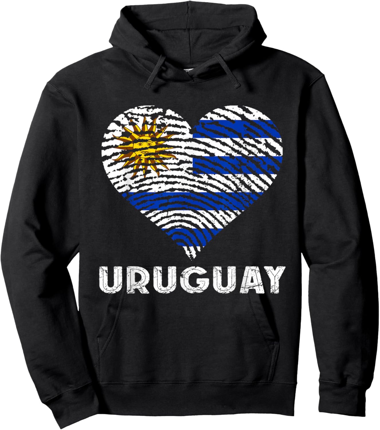 Uruguay Flag Heart Uruguayan Pride Uruguayan Roots Hoodie - Hoodie | Black