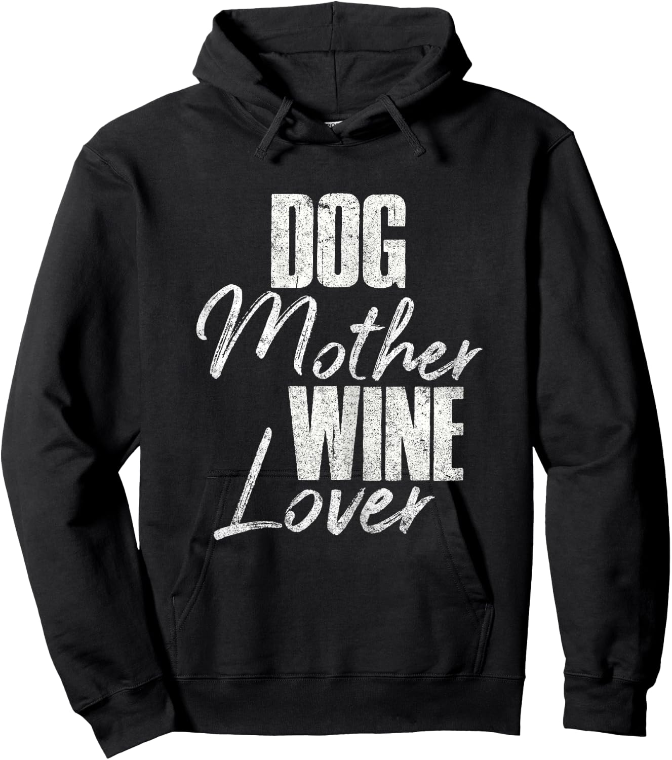 Cute Dog Mom Wine Mother's Day Gift Dog Mother Wine Lover Hoodie - Hoodie | Black