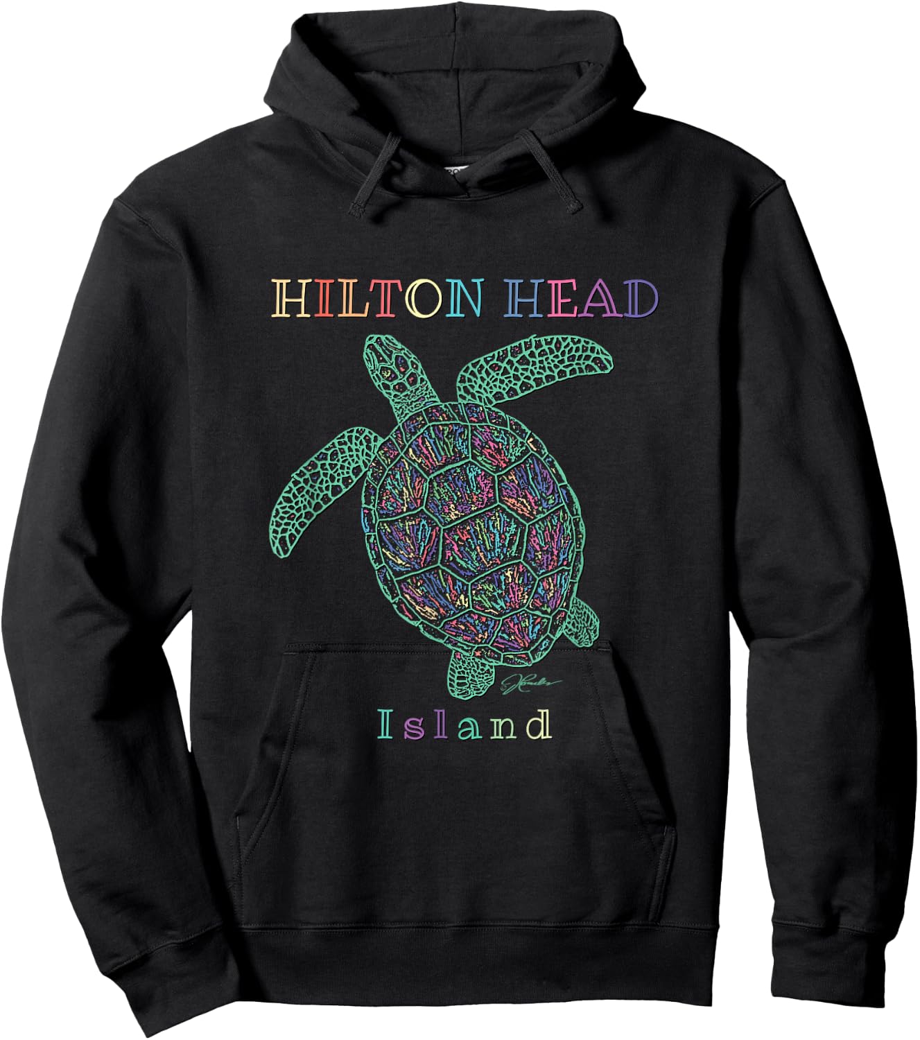 JCombs: Hilton Head Island, SC, Sea Turtle Hoodie - Hoodie | Black