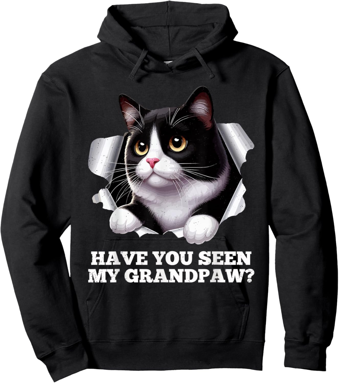 Have You Seen My Grandpaw Fathers Day Cat Dad Kitten Lover Hoodie - Hoodie | Black