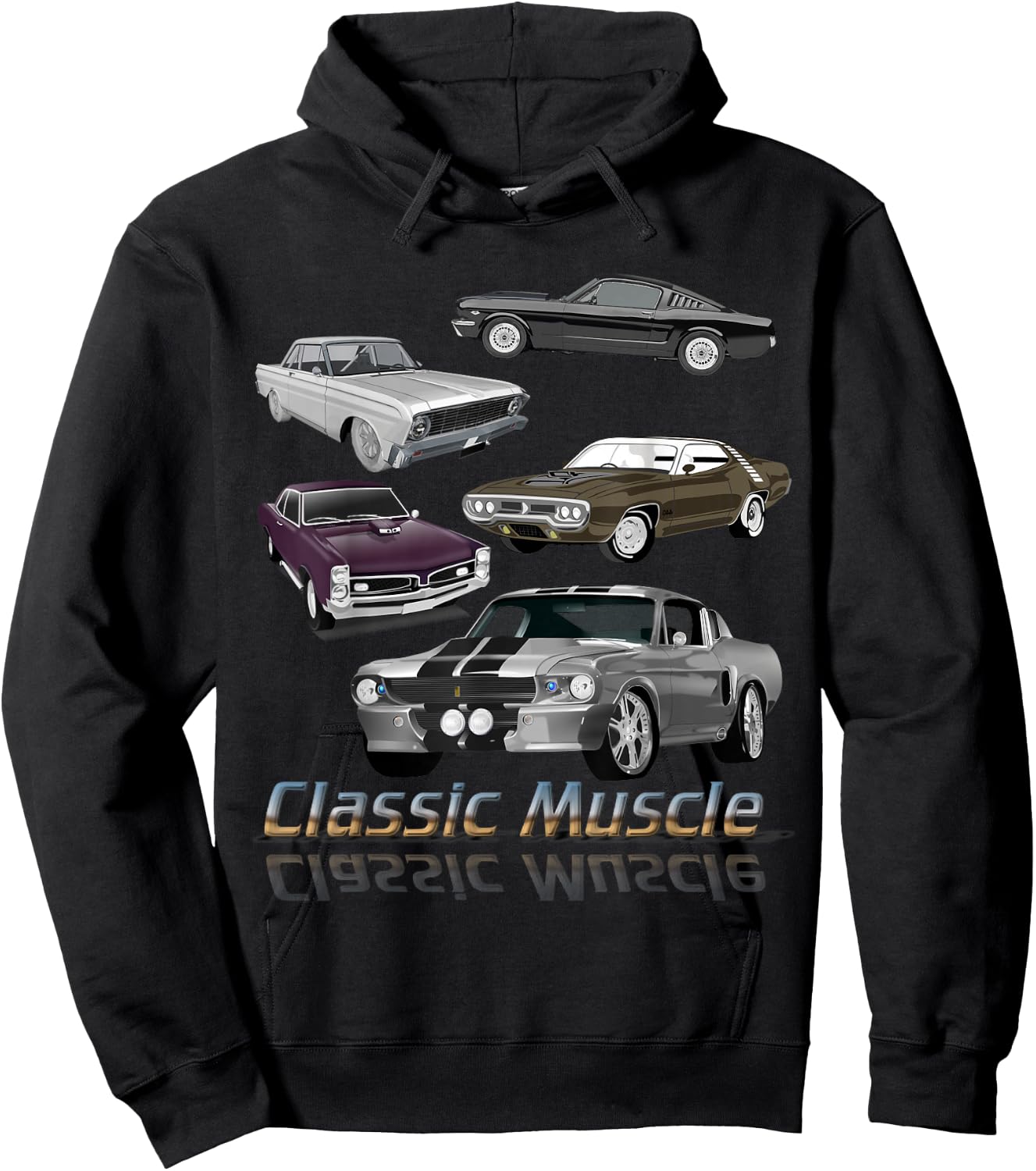 Classic American Muscle Cars Novelty Small Hoodie - Hoodie | Black