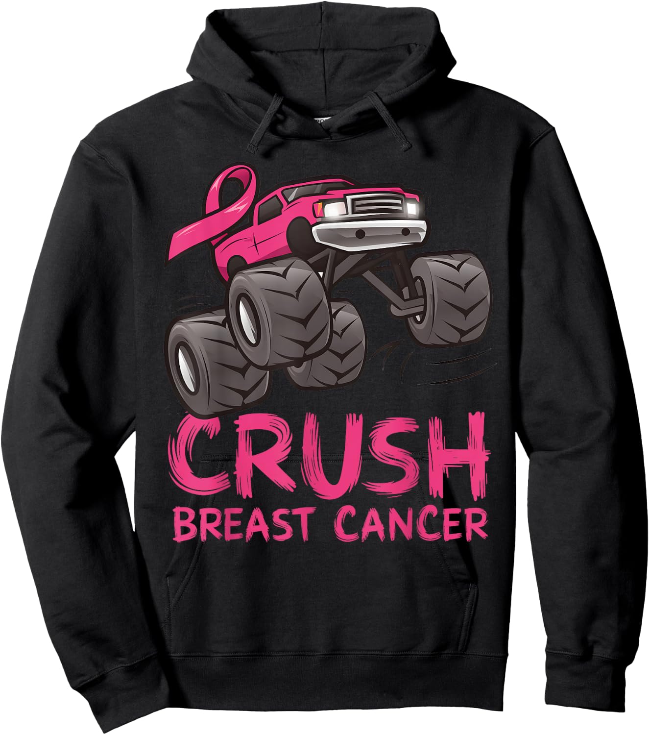 Crush Breast Cancer Pink Ribbon Awareness For Kids Hoodie - Hoodie | Black