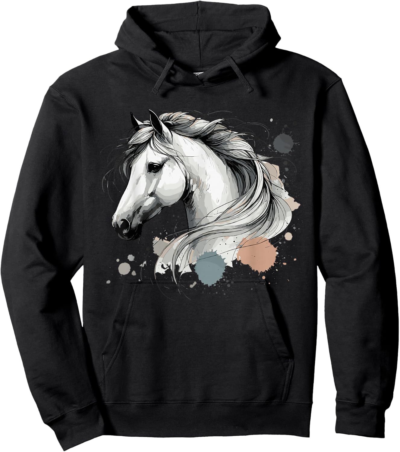 Horse Riding; Horse Portrait; Equestrian & Western Horseback Hoodie - Hoodie | Black