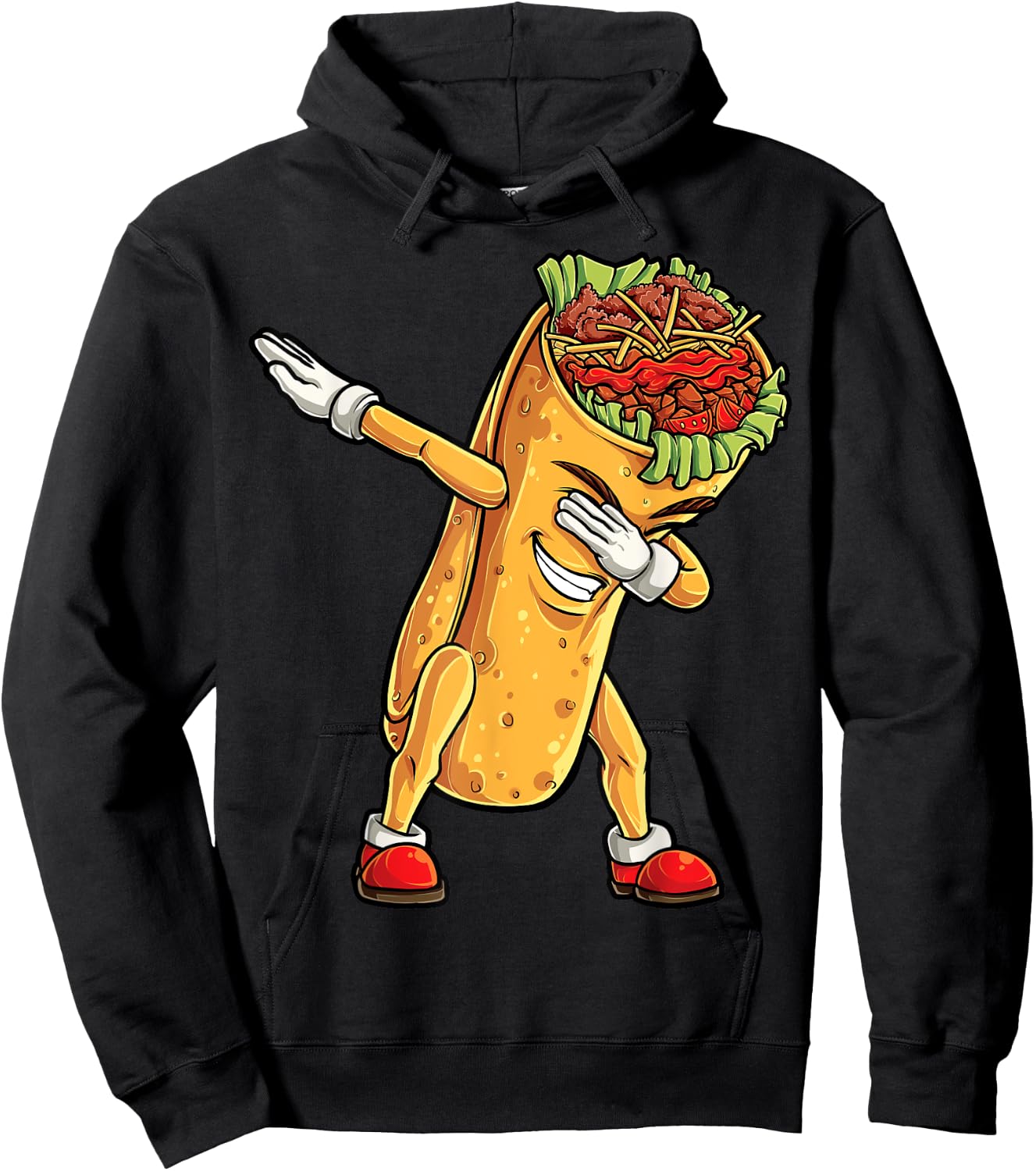 Dabbing Burrito T Shirt Cinco de Mayo Kids Boys Men Women Hoodie - Hoodie | Black