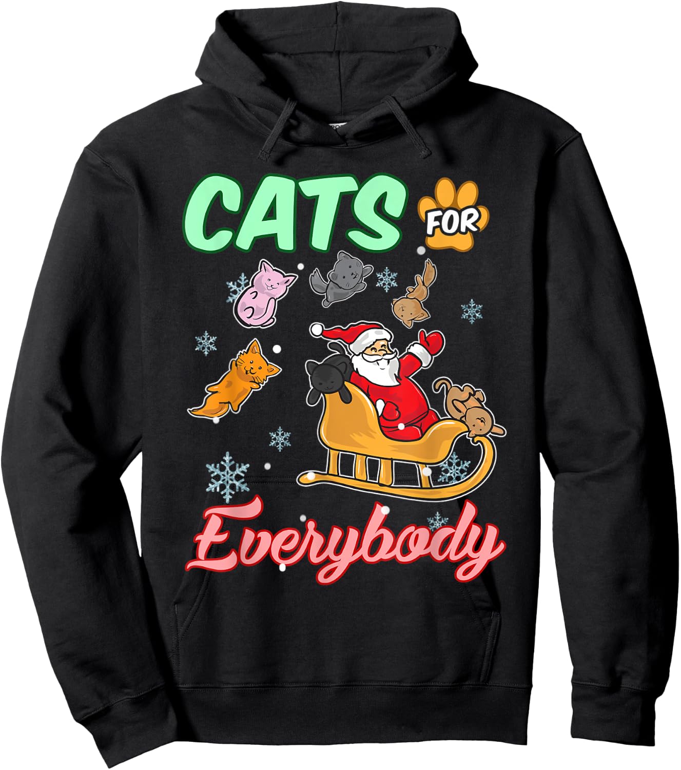 Cats for Everyone Santa Christmas Hoodie - Hoodie | Black