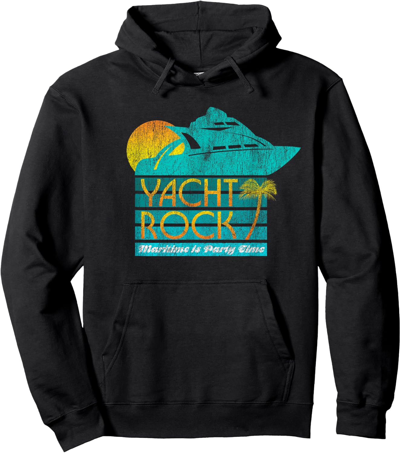 Yacht Rock Party Boat Drinking Maritime = Party Time Hoodie - Hoodie | Black