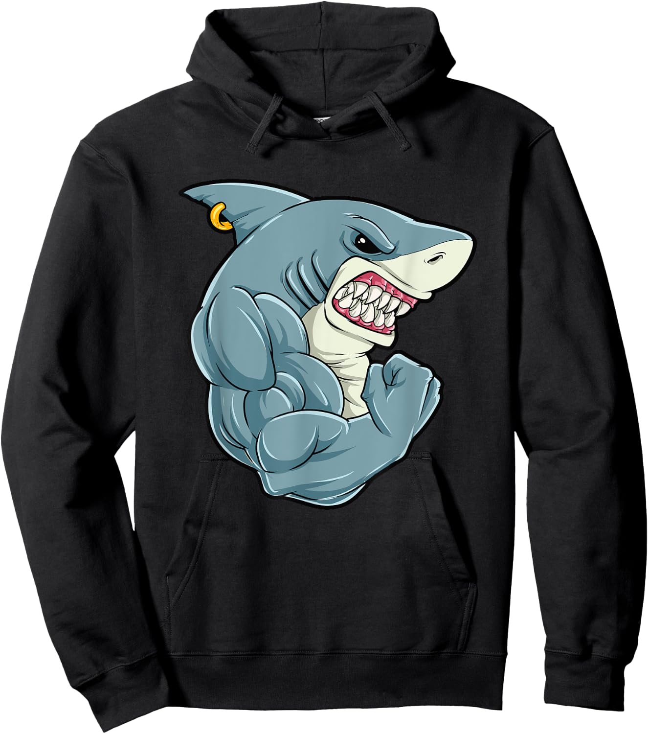 Fitness Shark At The Gym | Training Men Women Kids Hoodie - Hoodie | Black