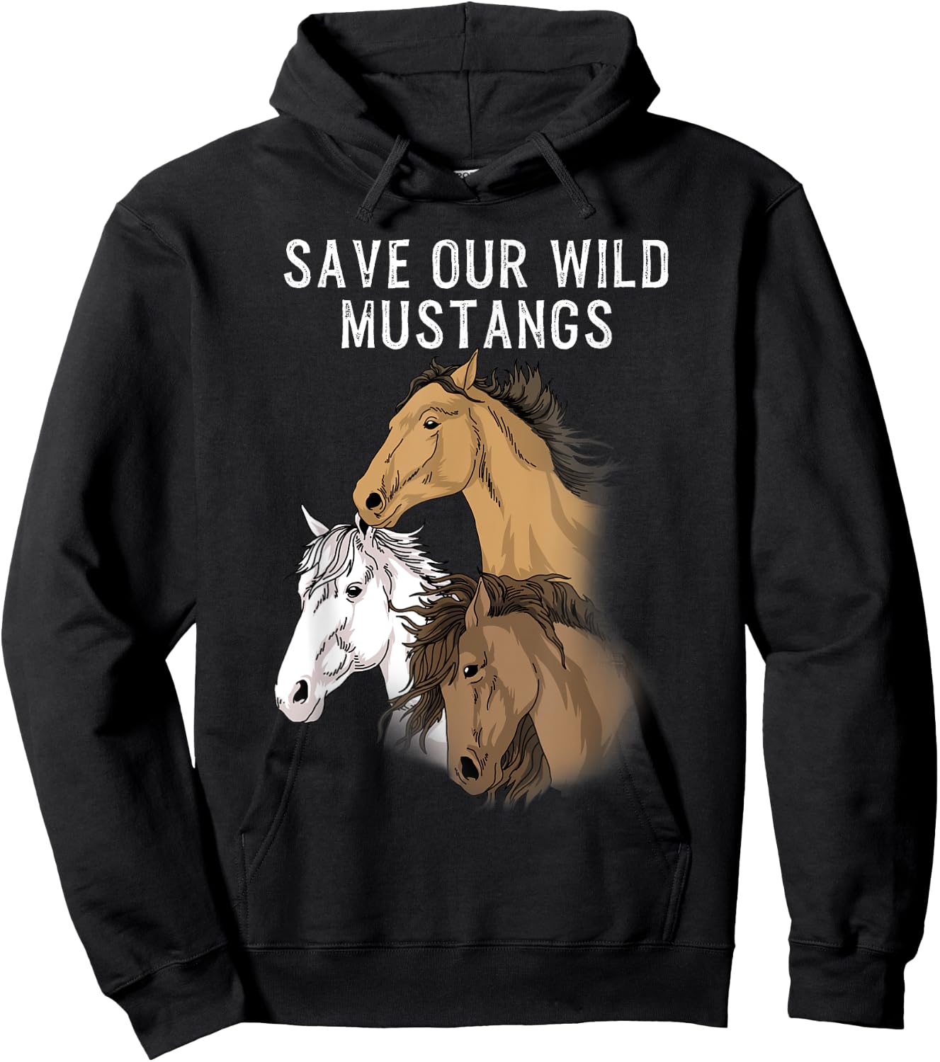 Wild Mustang Gifts Wild Horse Shirt Wildlife Preservation Hoodie - Hoodie | Black