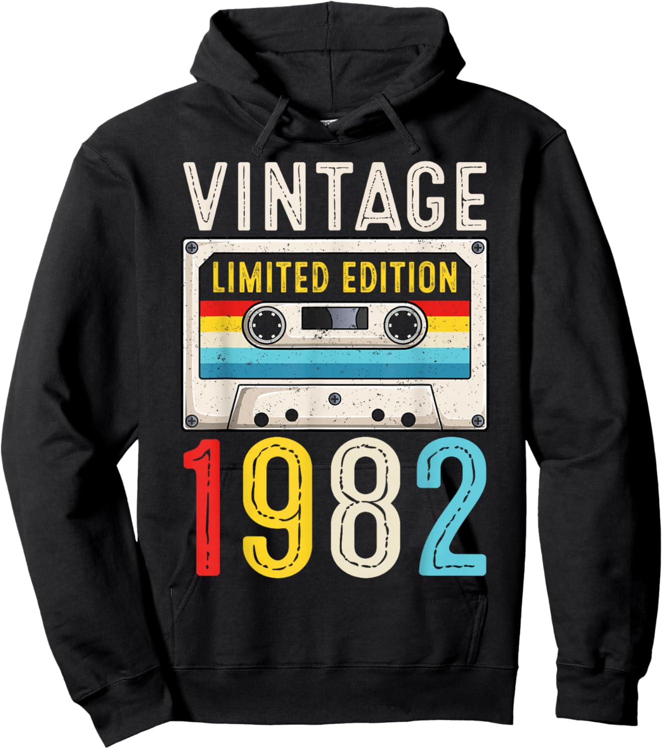 Retro 1982 Birthday Cassette Tape Classic Vintage 1982 Hoodie - Hoodie | Black