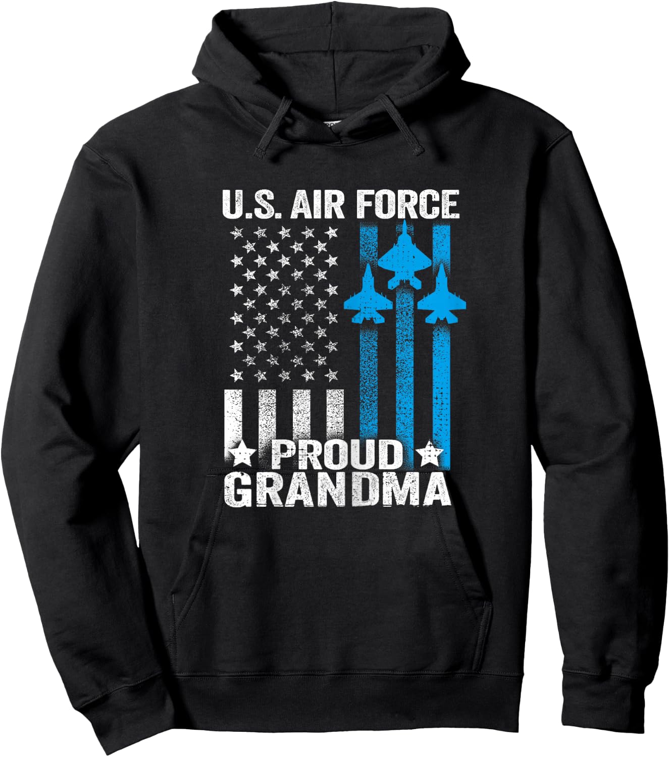 Proud Grandma US Air Force T Shirt - USAF Shirt Hoodie - Hoodie | Black