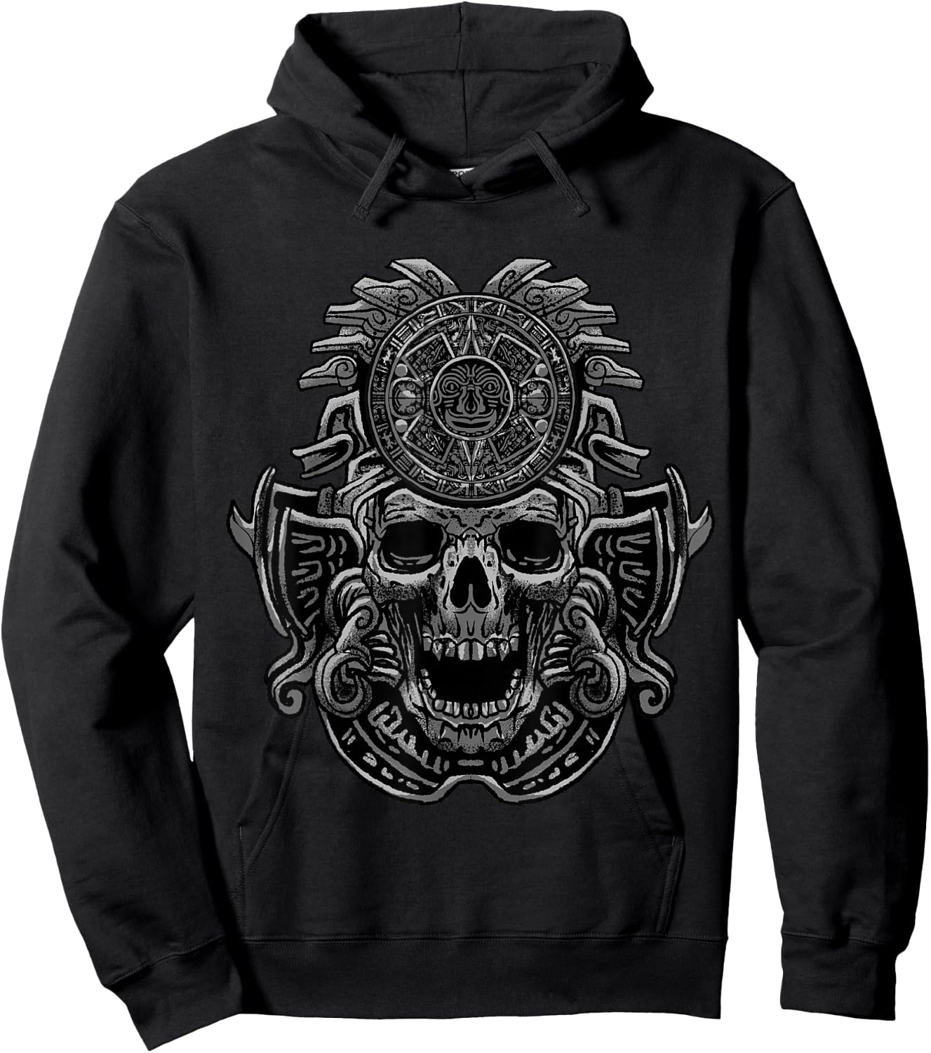 Aztec Skull Cool Death's Head Skeleton Inca Maya Gift Hoodie - Hoodie | Black