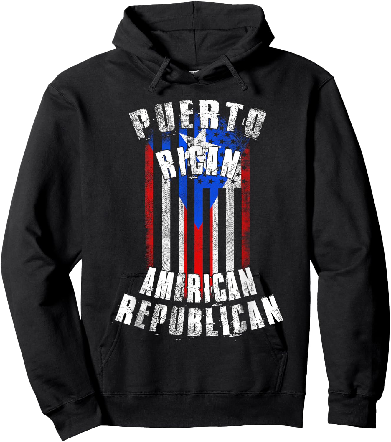 Puerto Rican American Republican - Puerto Rico and USA Flag Hoodie - Hoodie | Black