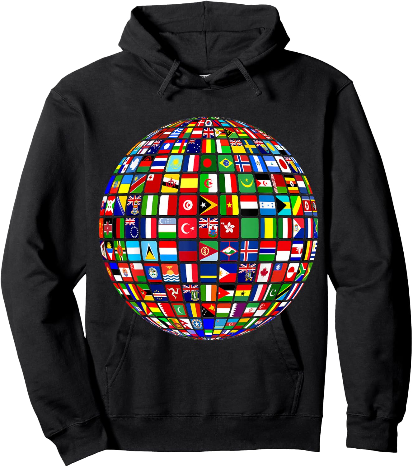 International World Flags and World map for Children Hoodie - Hoodie | Black