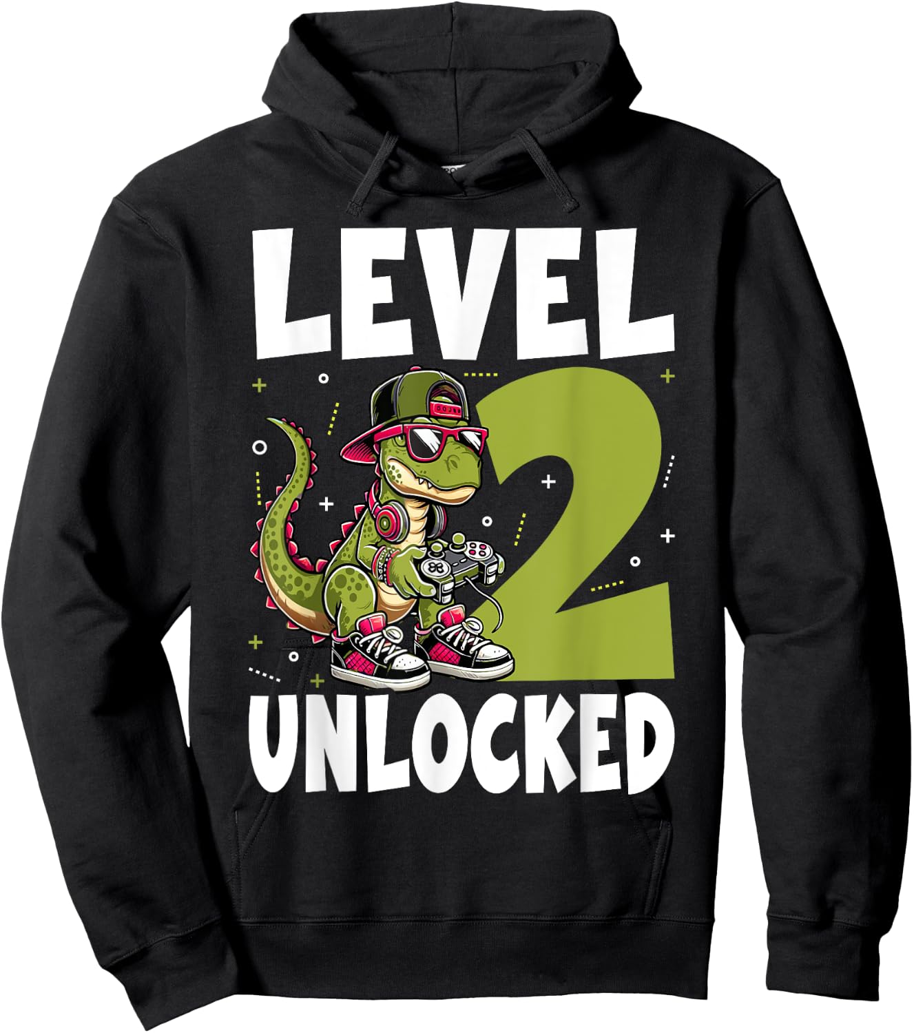 2nd Birthday Dinosaur 2 Years Old Boys Hoodie - Hoodie | Black