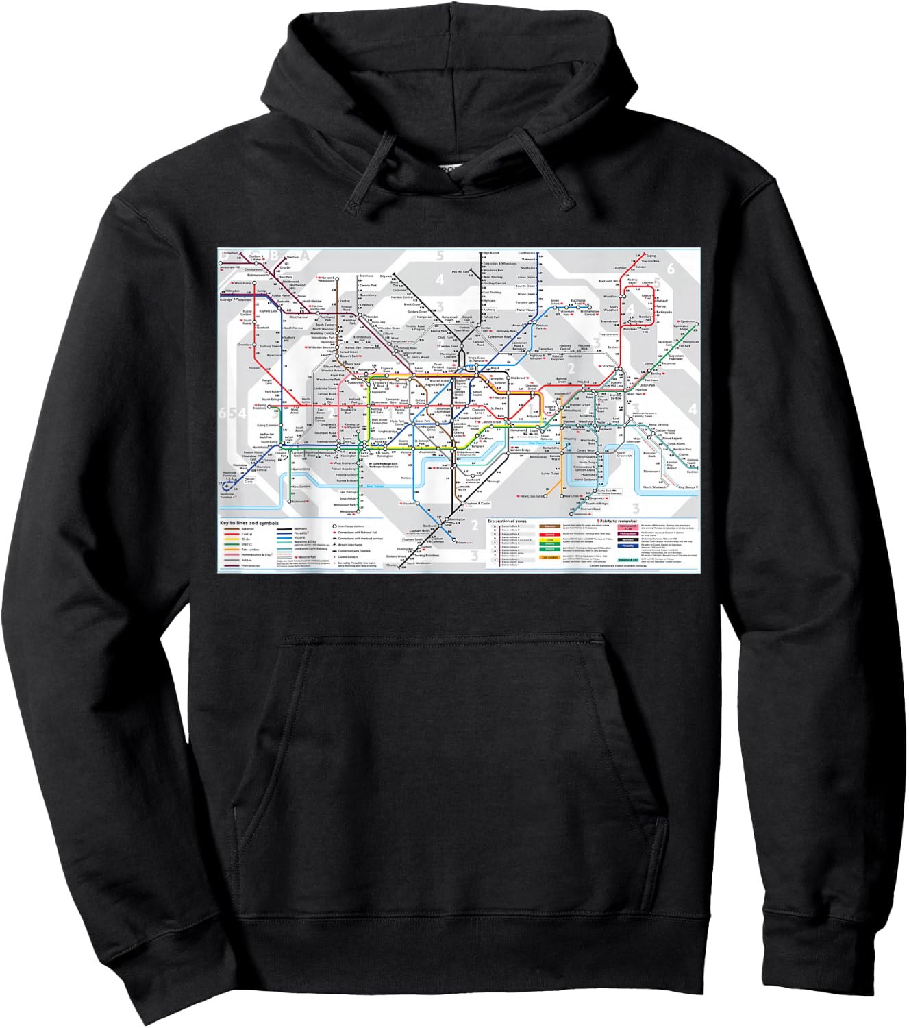 London Underground Map Hoodie - Hoodie | Black