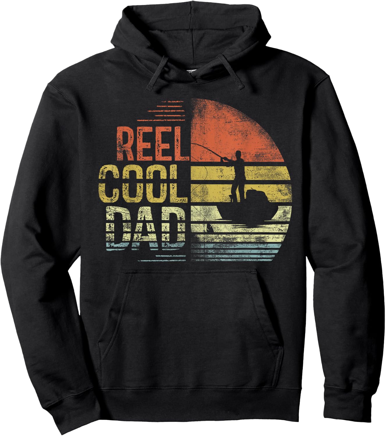Reel Cool Dad Fisherman Daddy Father's Day Gifts Fishing Hoodie - Hoodie | Black