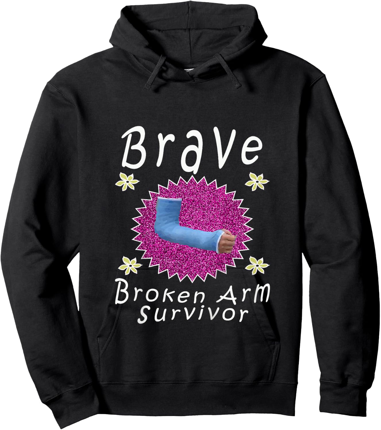 Top Best Girls Brave Broken Arm Survivor Gift Hoodie - Hoodie | Black