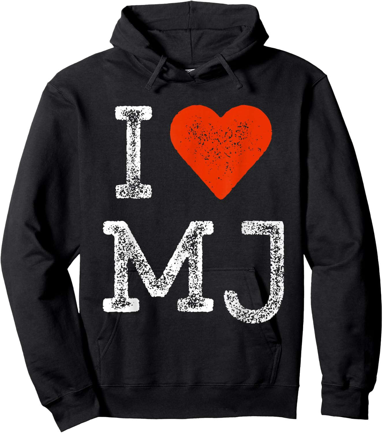 I Love MJ Vintage Fan Merch Red Heart Initials Design M.J. Hoodie - Hoodie | Black