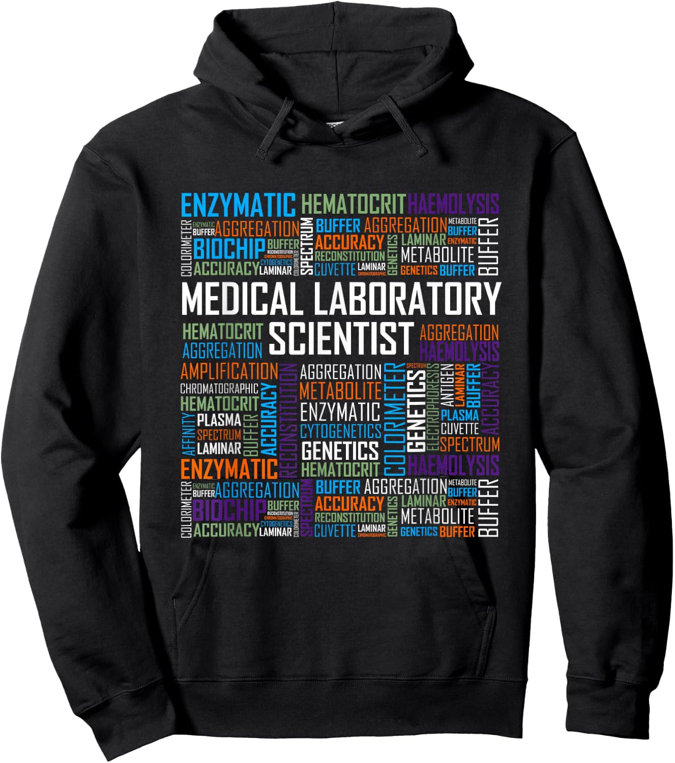 CLS Medical Laboratory Scientist T Shirt Words Gift Week Hoodie - Hoodie | Black