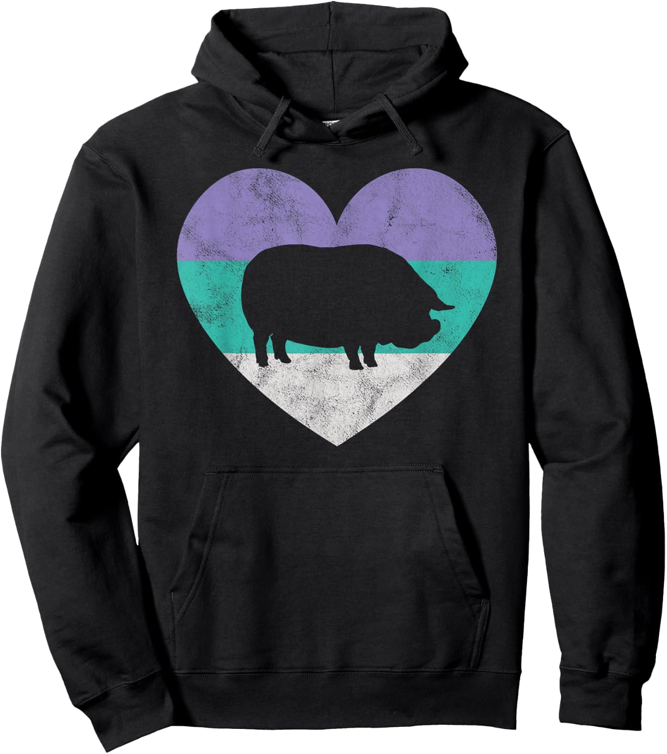 Pot Belly Pig Gift Shirt & Girls Retro Cute Hoodie - Hoodie | Black