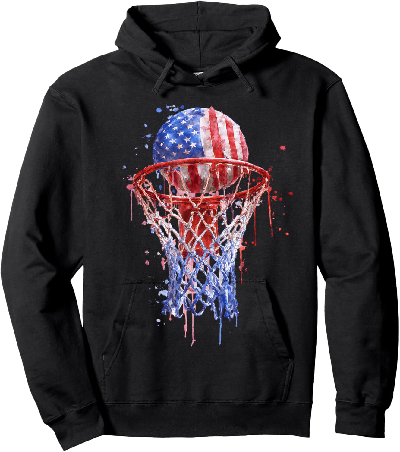 Basketball Splash Graphic Colorful Basketball Player Team Hoodie - Hoodie | Black