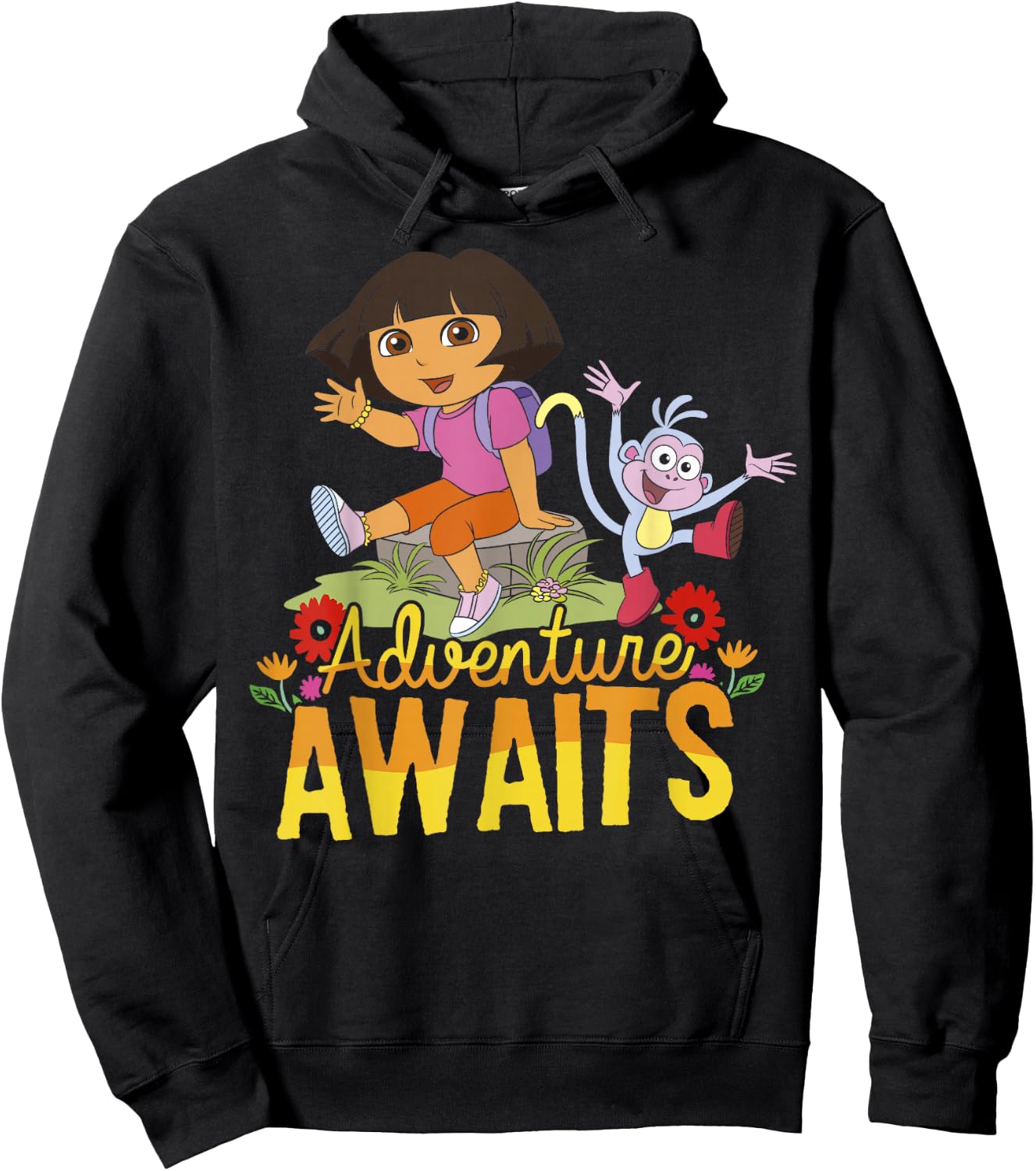 Dora The Explorer Adventure Awaits Dora and Boots Portrait Small Hoodie - Hoodie | Black