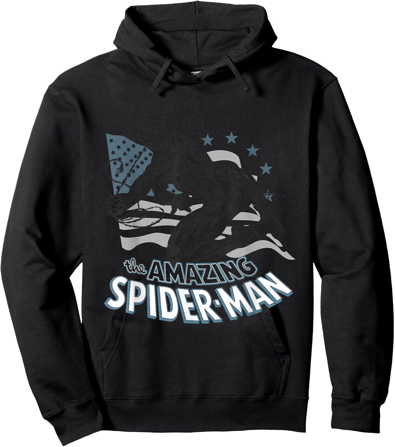 Marvel Spider-Man 4th of July The Amazing Spiderman USA Flag Hoodie - Hoodie | Black