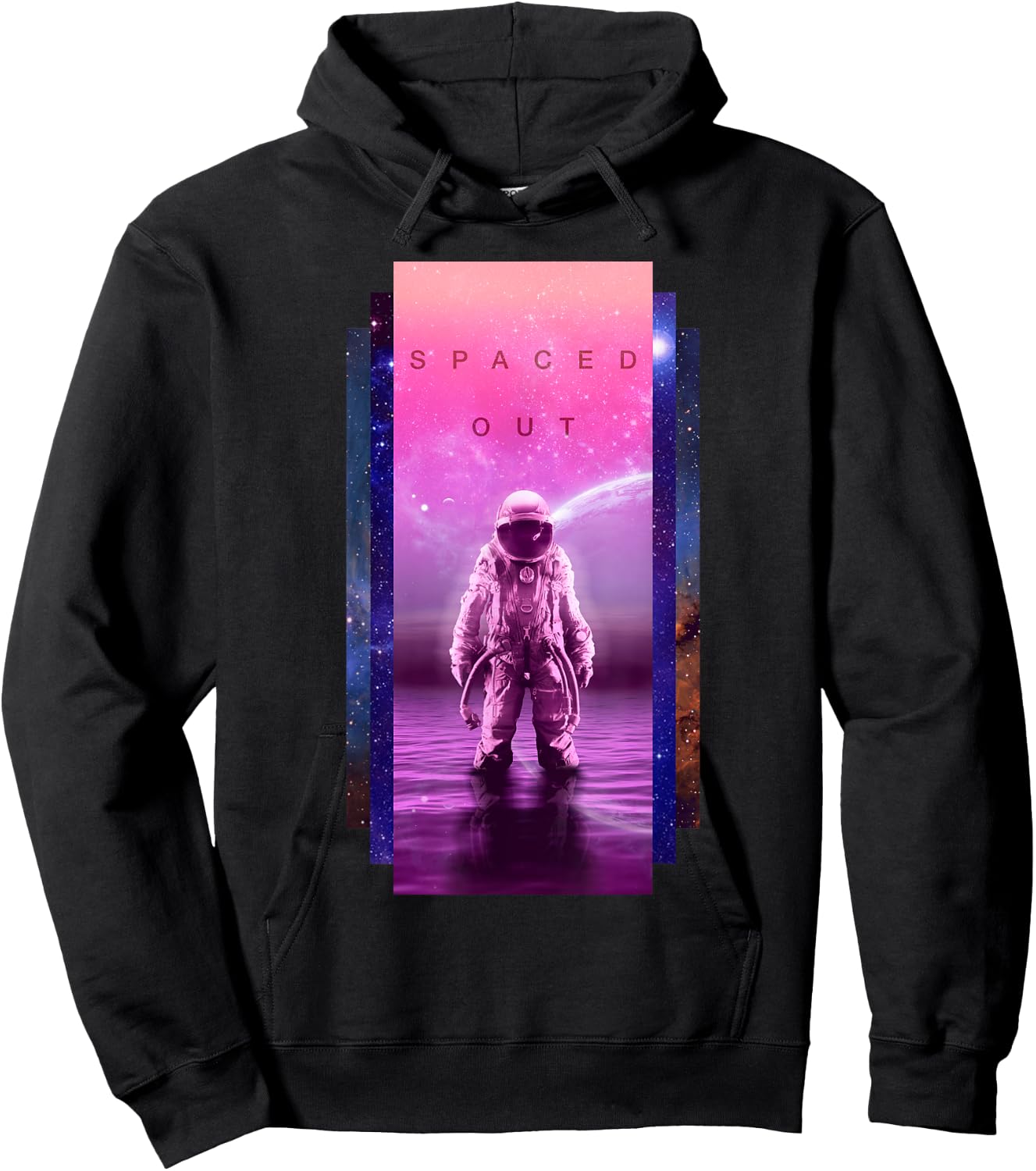 Astronaut Spaced Out Aesthetic Vaporwave - Galaxy Art Hoodie - Hoodie | Black