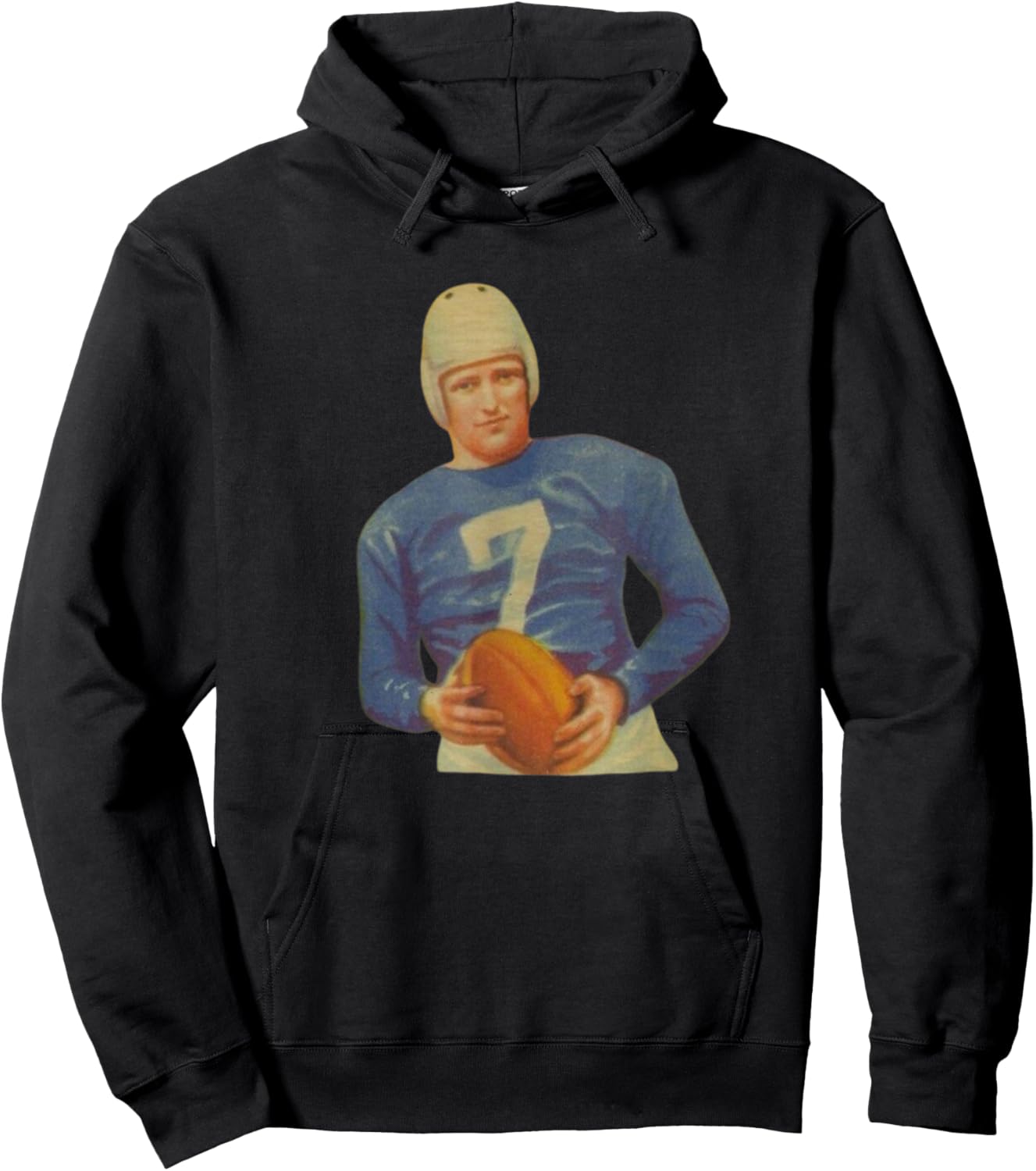 Dutch Clark 1935 Vintage Football Card Style Retro Player Hoodie - Hoodie | Black
