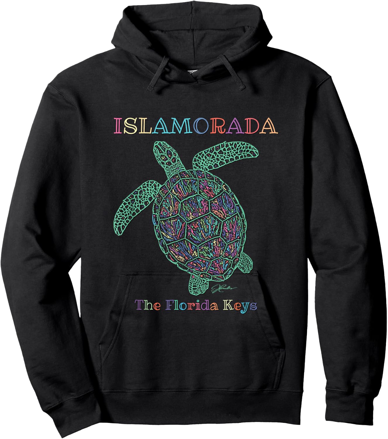 JCombs: Islamorada, The Florida Keys, Sea Turtle Hoodie - Hoodie | Black