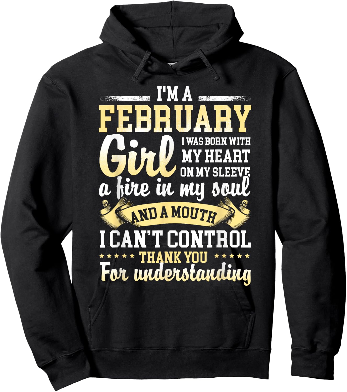 I Am A February Girl Born In February Gift Shirts Hoodie - Hoodie | Black