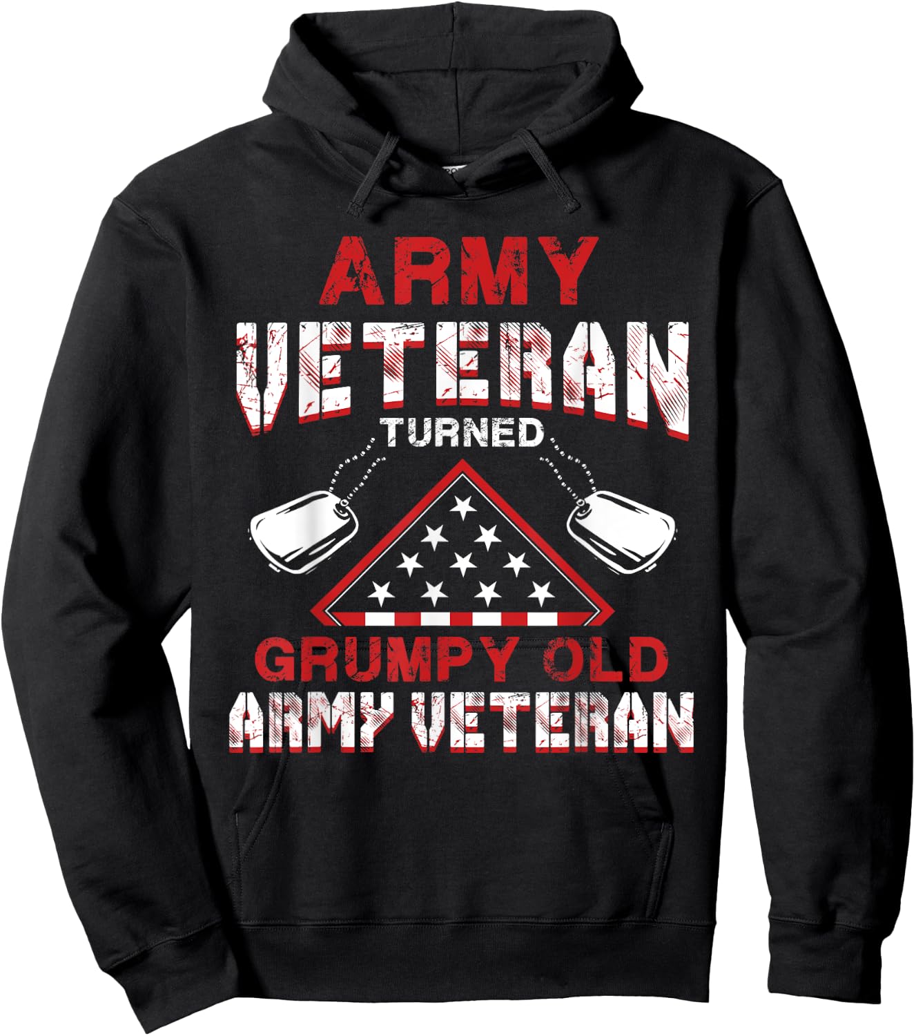 Grumpy Old Army Veteran Funny Patriotic Vet T Shirt Hoodie - Hoodie | Black