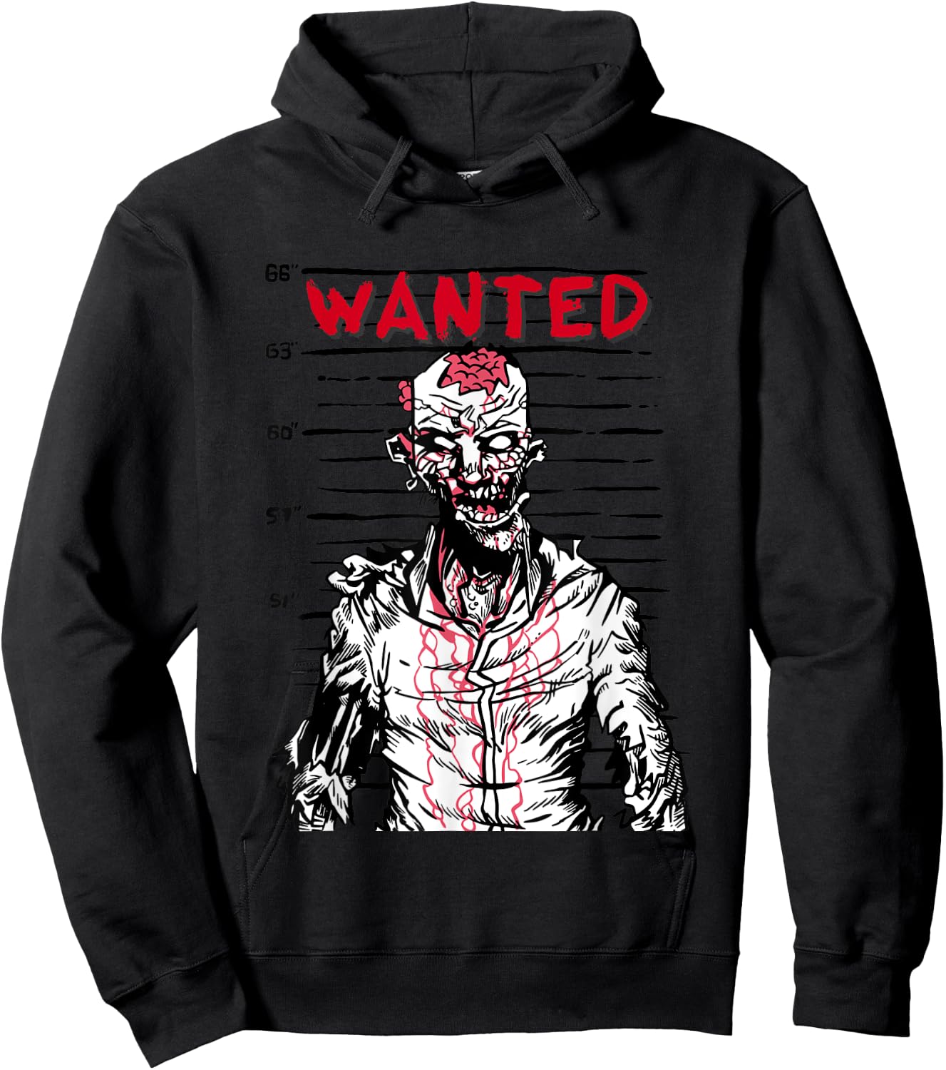"Scary zombie wanted on Halloween" for horror movie fan Hoodie - Hoodie | Black
