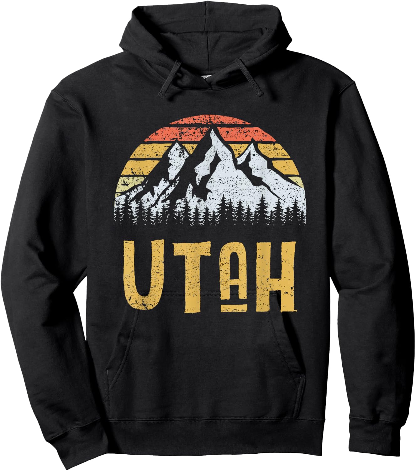 Vintage Retro UT Utah U.S. Mountain State Hoodie - Hoodie | Black