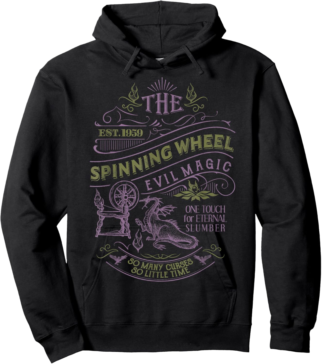 Disney Sleeping Beauty The Spinning Wheel Poster Hoodie - Hoodie | Black