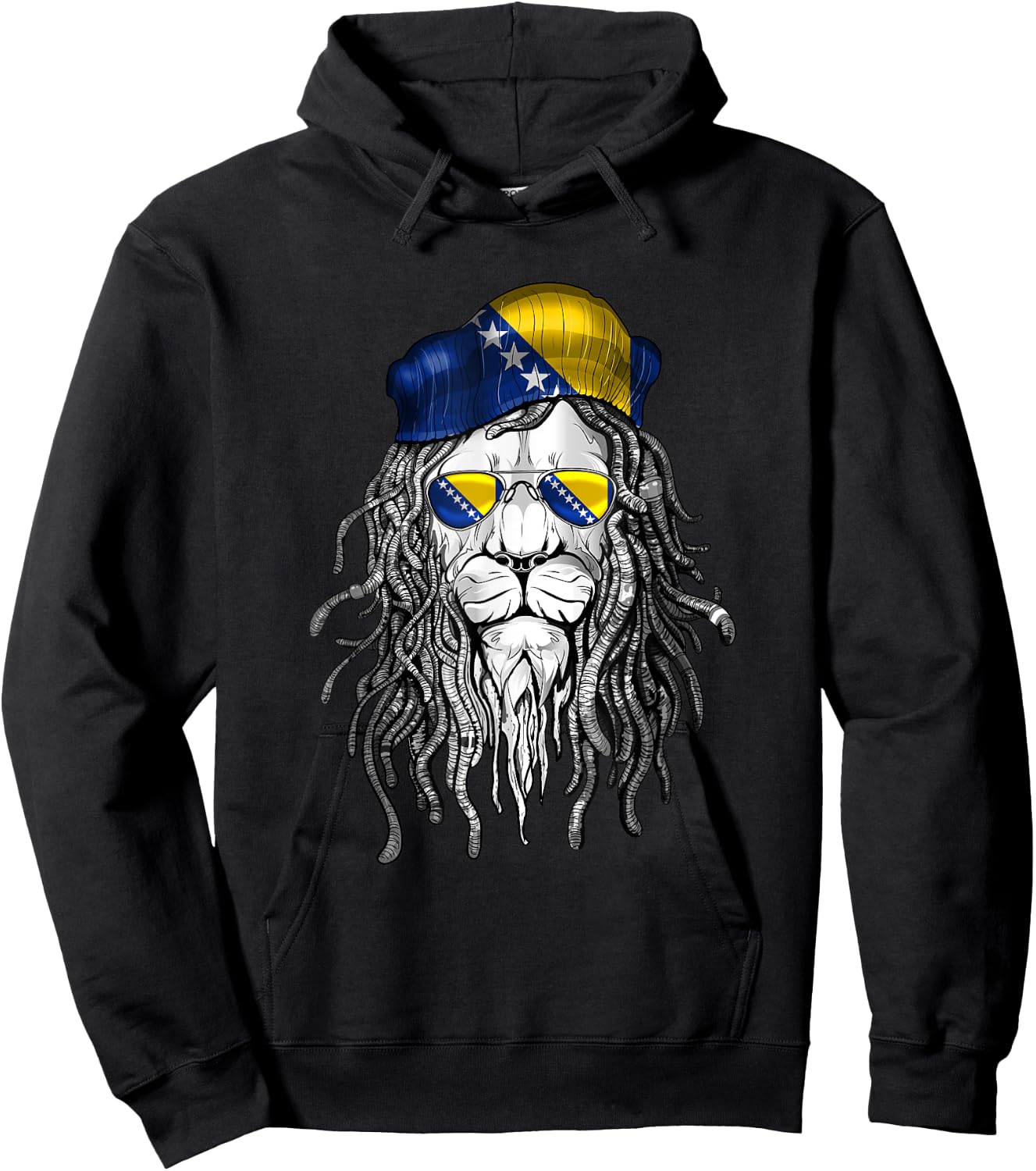 Bosnian and Herzegovinian Flag Biker Bosnia Herzegovina Hoodie - Hoodie | Black