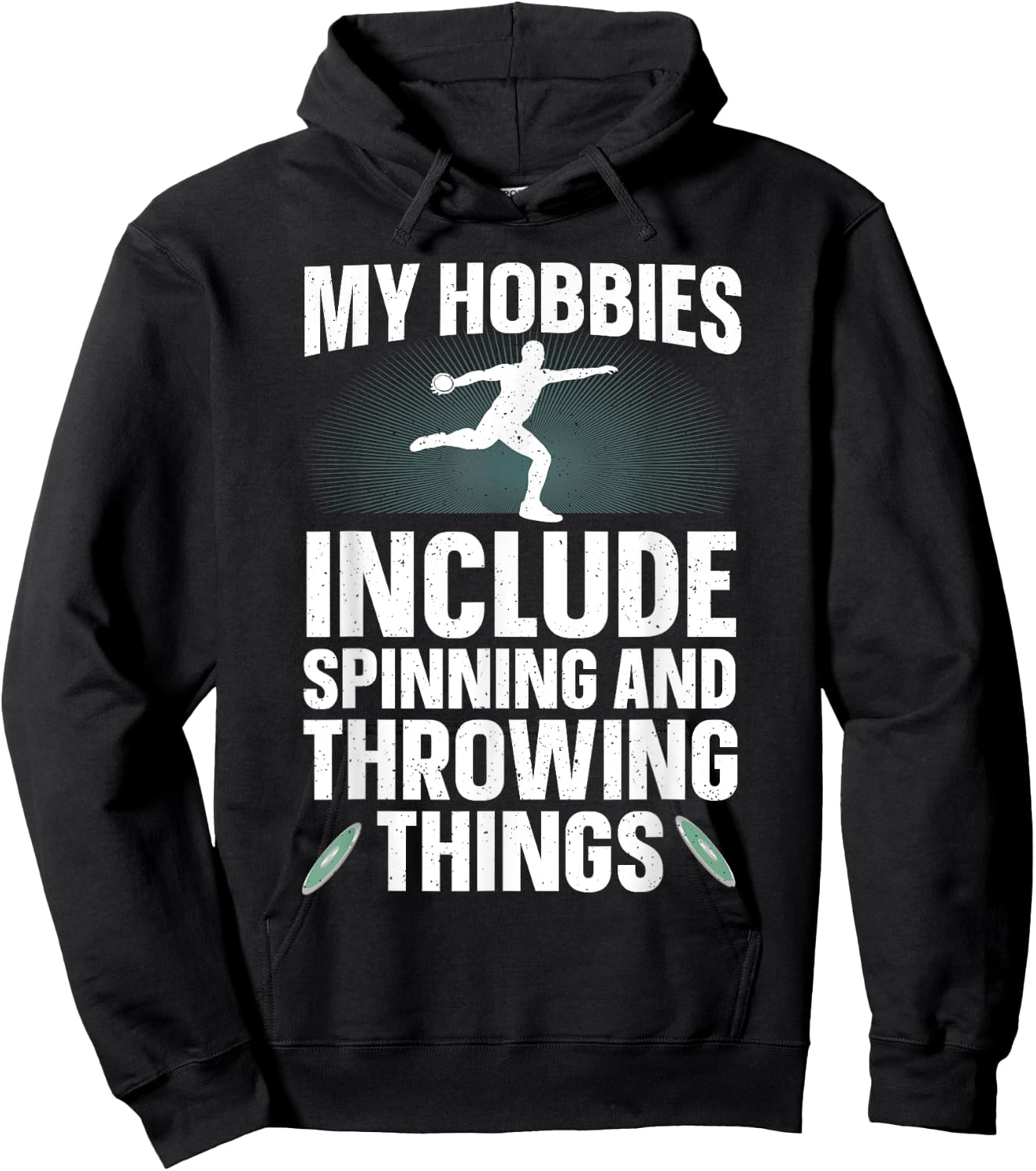 Discus Throwing Art Women Athletics Discus Thrower Hoodie - Hoodie | Black