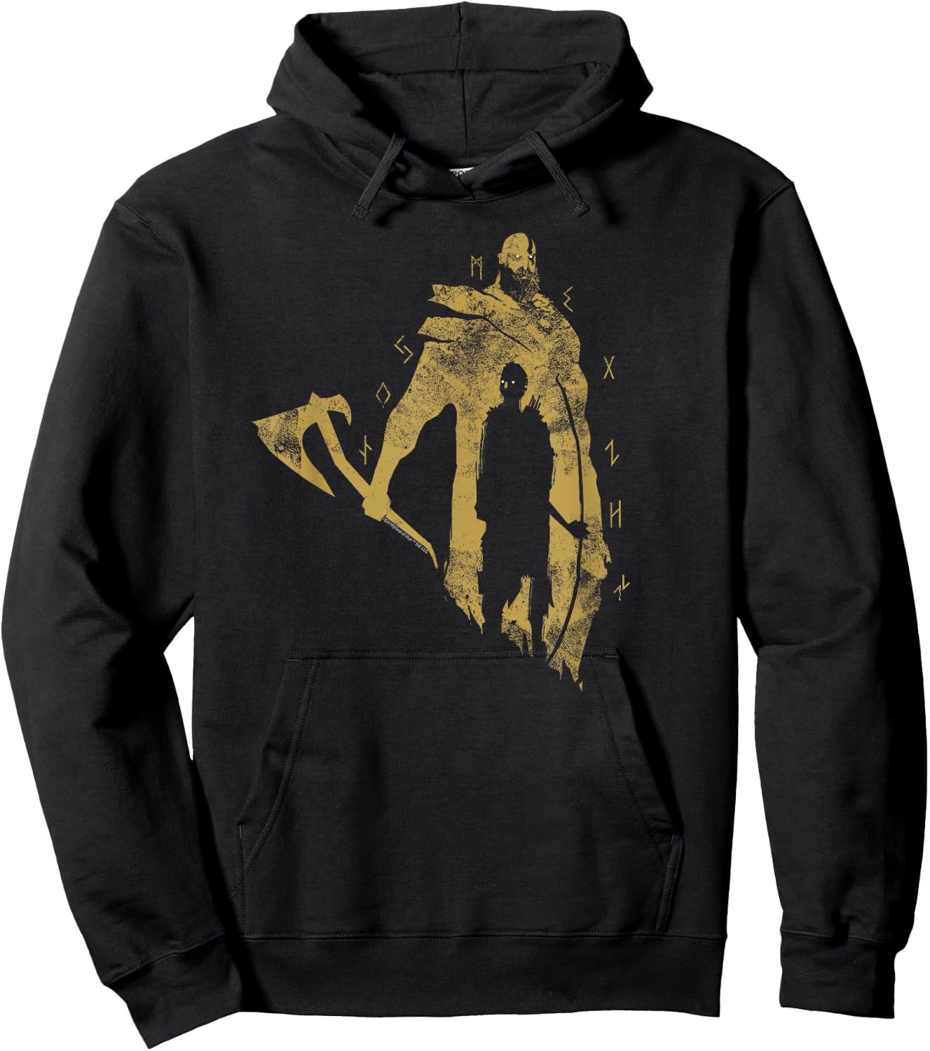 God of War Kratos and Atreus One Color Gold Hoodie - Hoodie | Black