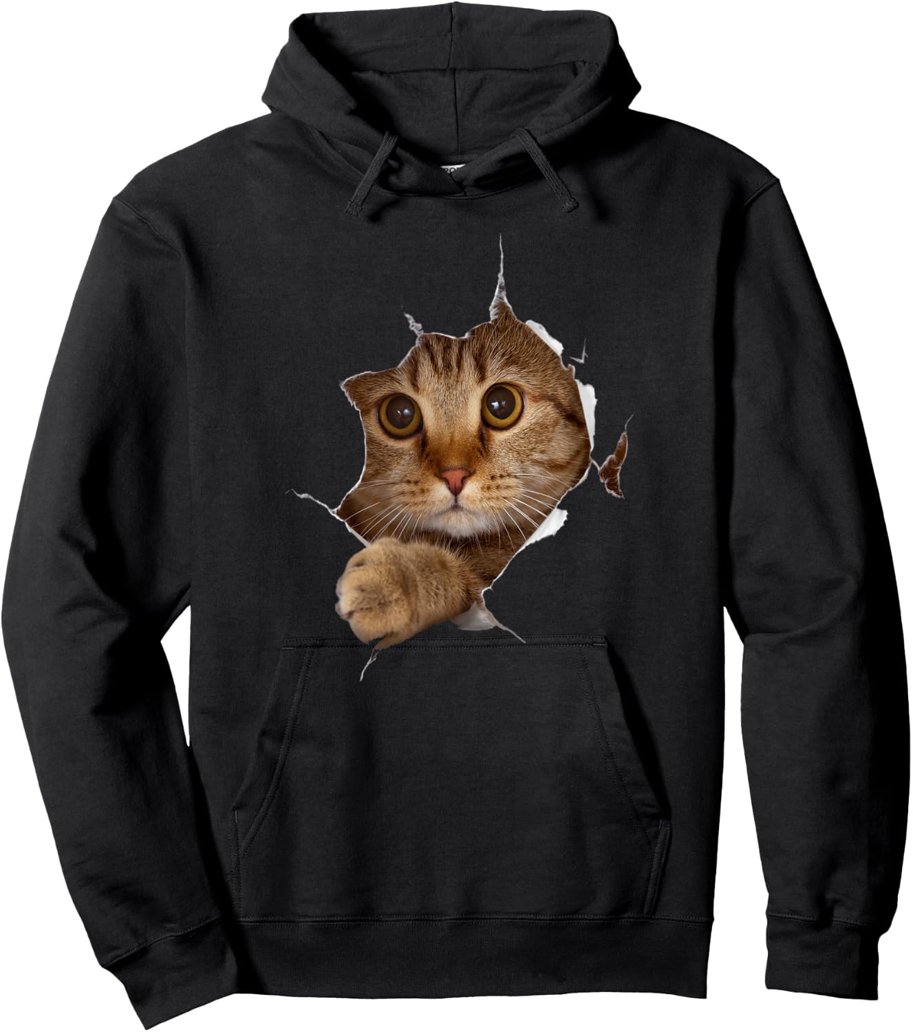 Sweet Kitten Torn Cloth - Funny Cat Lover Cat Owner Cat Lady Hoodie - Hoodie | Black