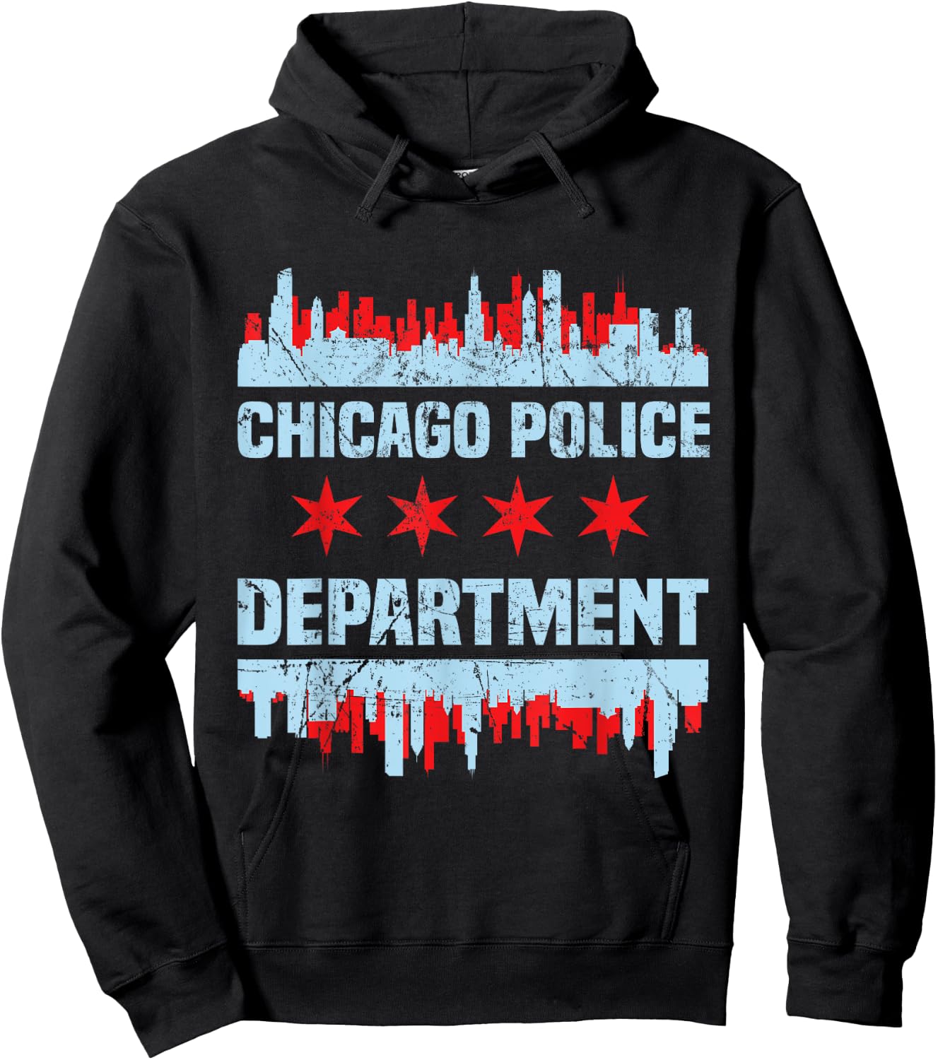 Chicago Police Officer Chicago Flag Skyline Hoodie - Hoodie | Black