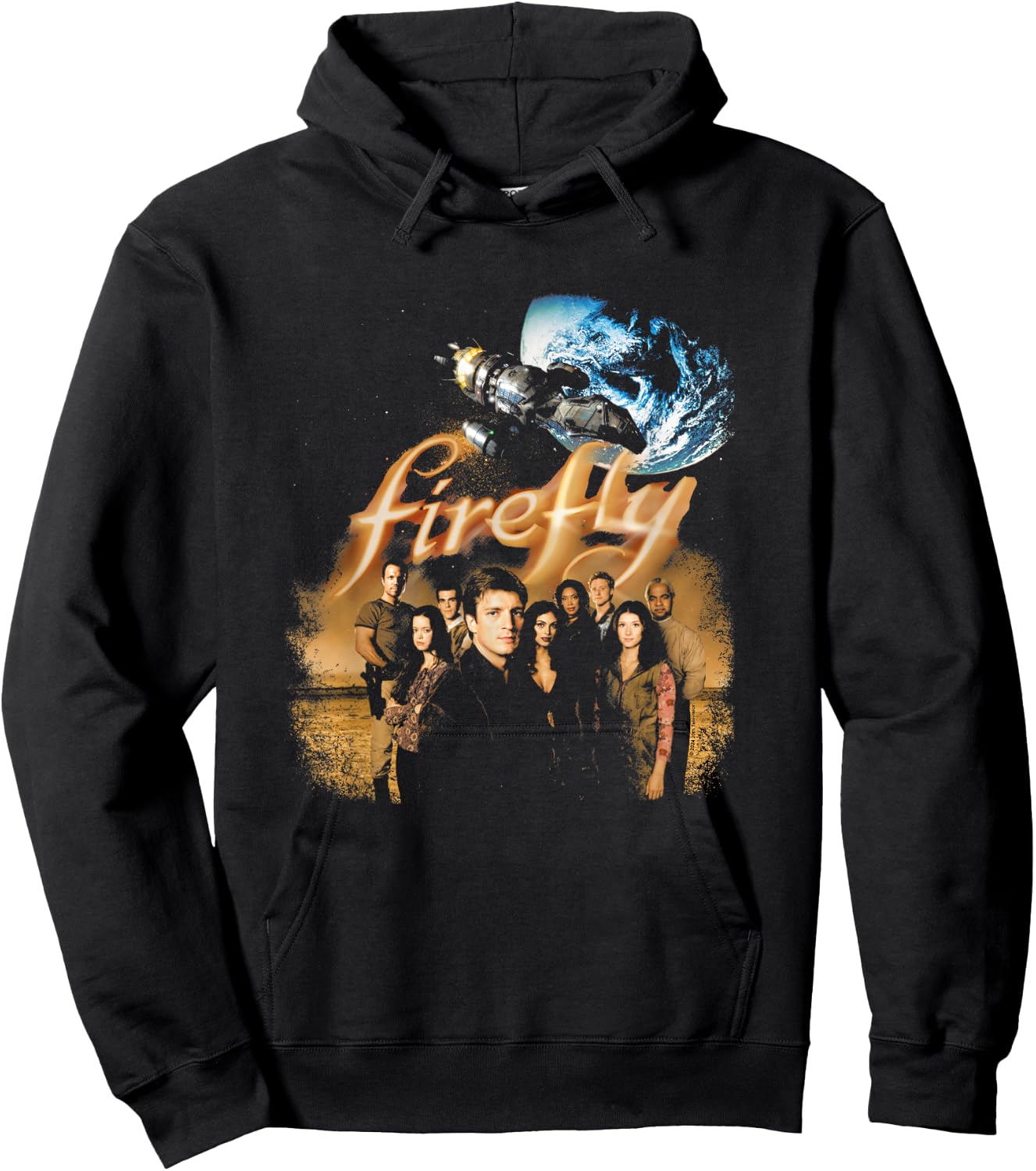 Firefly Iconic Group Shot Retro Vintage Big Chest Poster Hoodie - Hoodie | Black