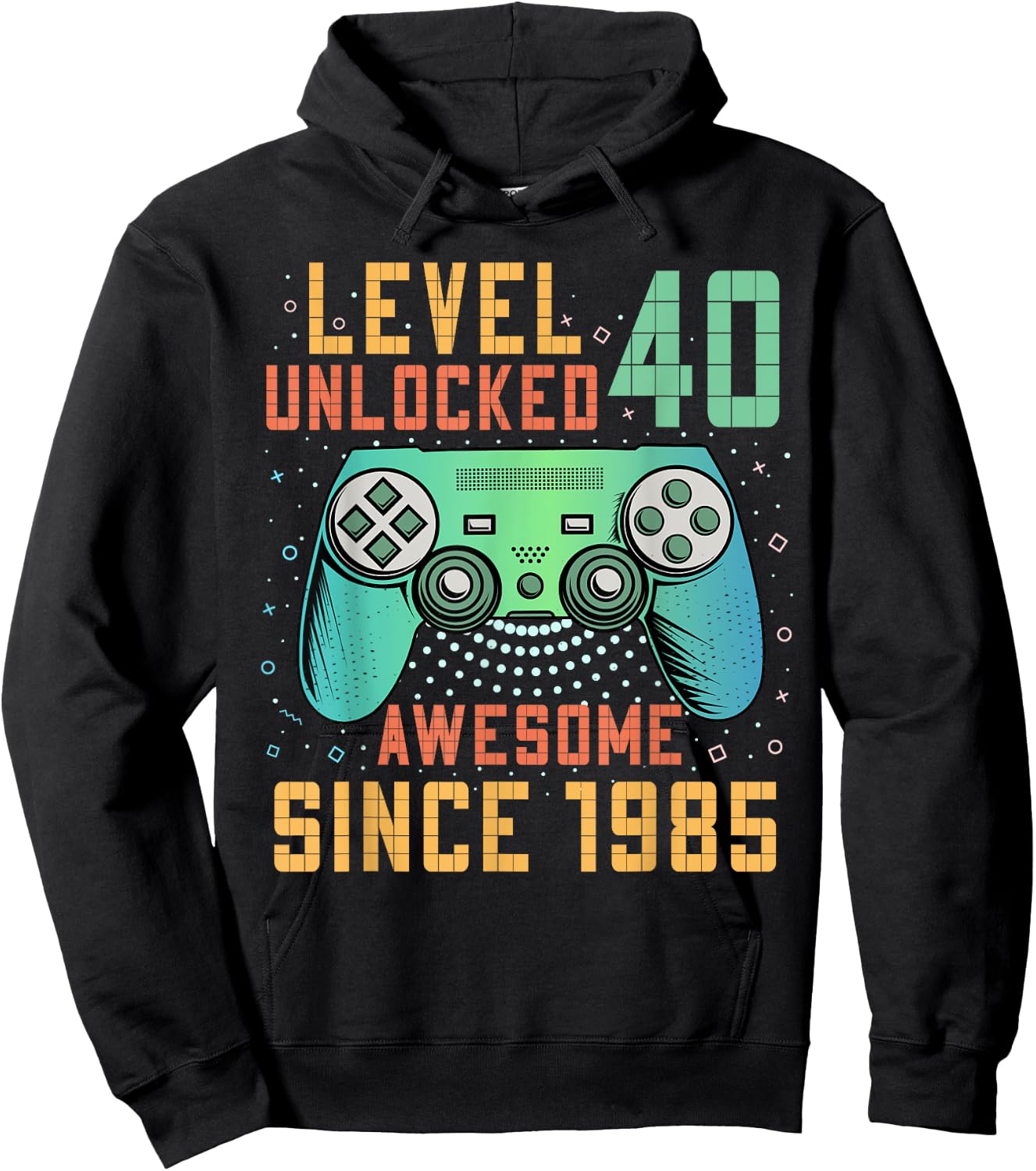Level 40 Unlocked 40th Birthday 40 Year Old Man Gifts Gaming Hoodie - Hoodie | Black