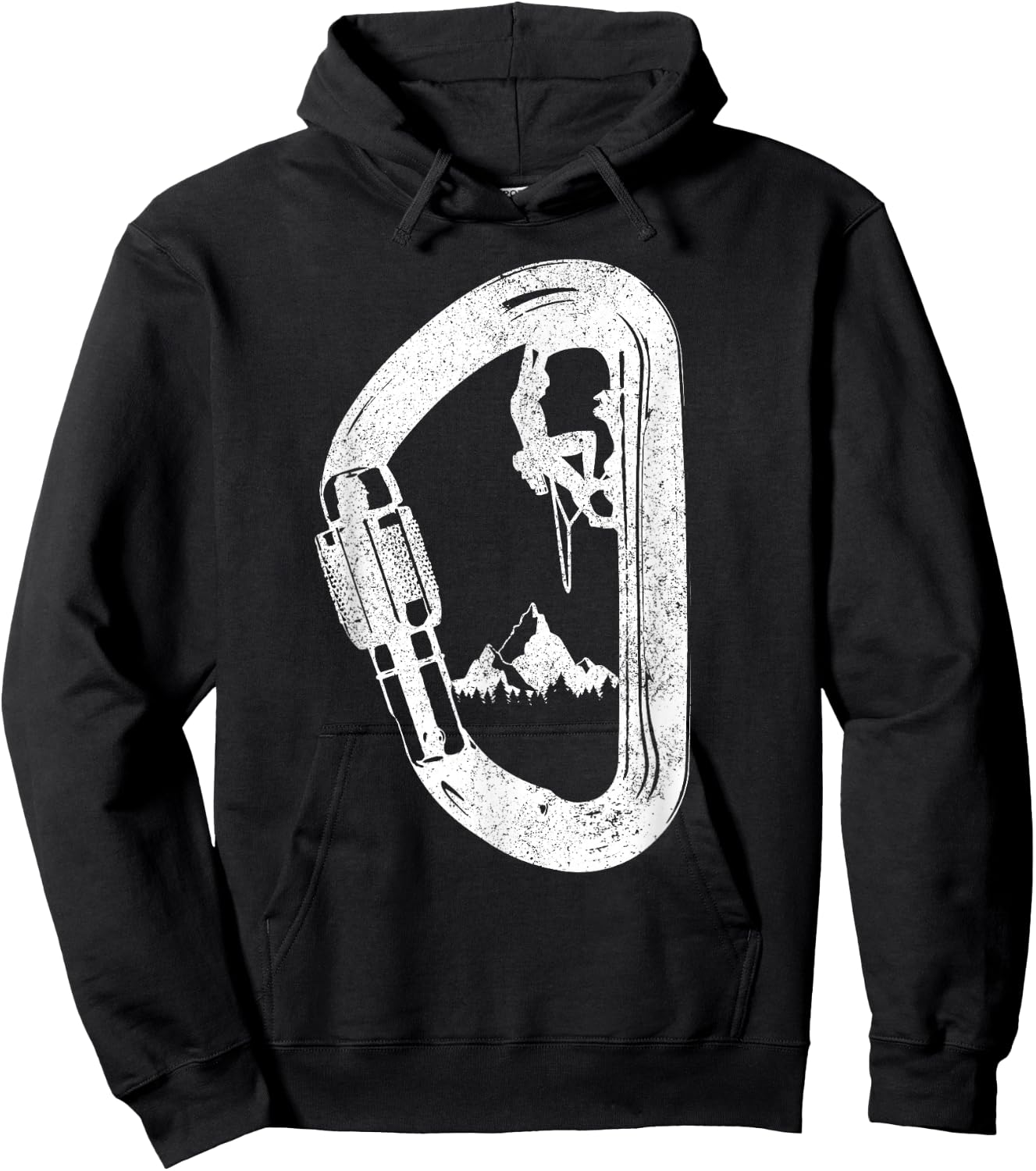 Rock Climbing Carabiner Mountaineering Climber Hoodie - Hoodie | Black