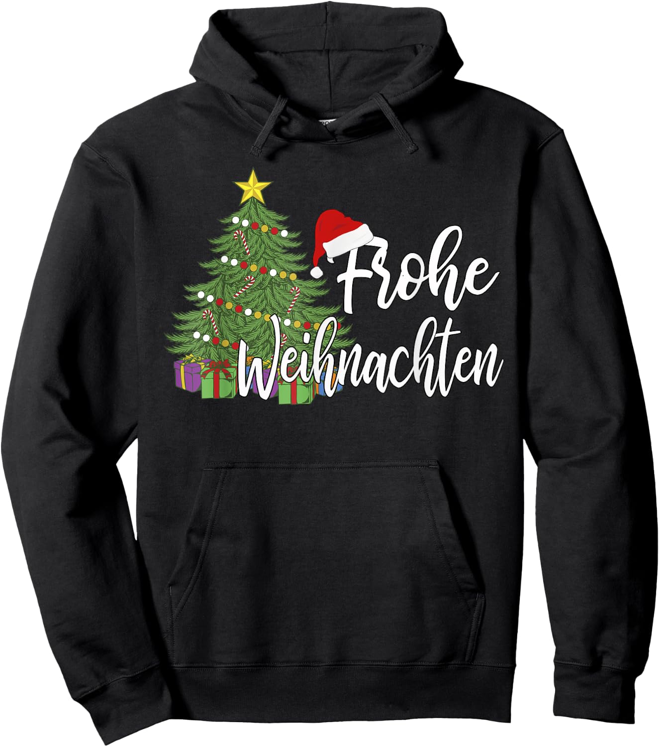 German Matching Present Merry Christmas Frohe Weihnachten Hoodie - Hoodie | Black