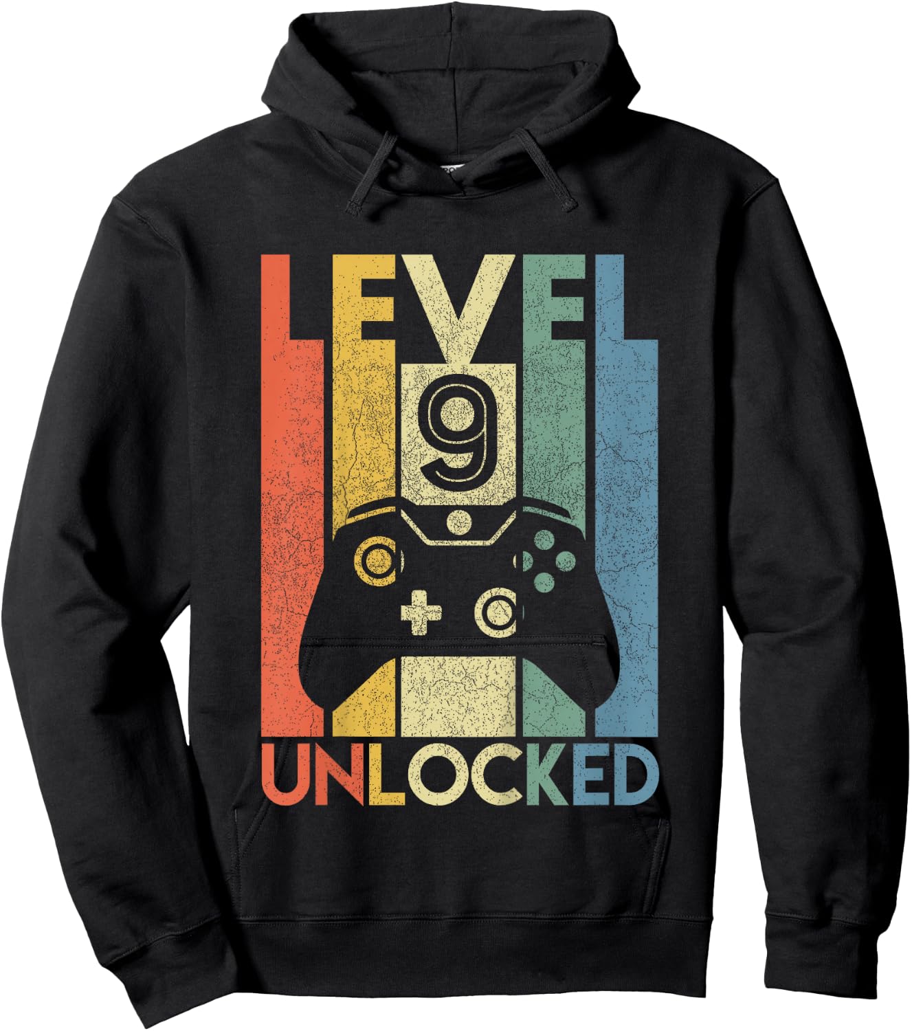 Level 9 Unlocked Shirt Funny Video Gamer 9th Birthday Gift Hoodie - Hoodie | Black