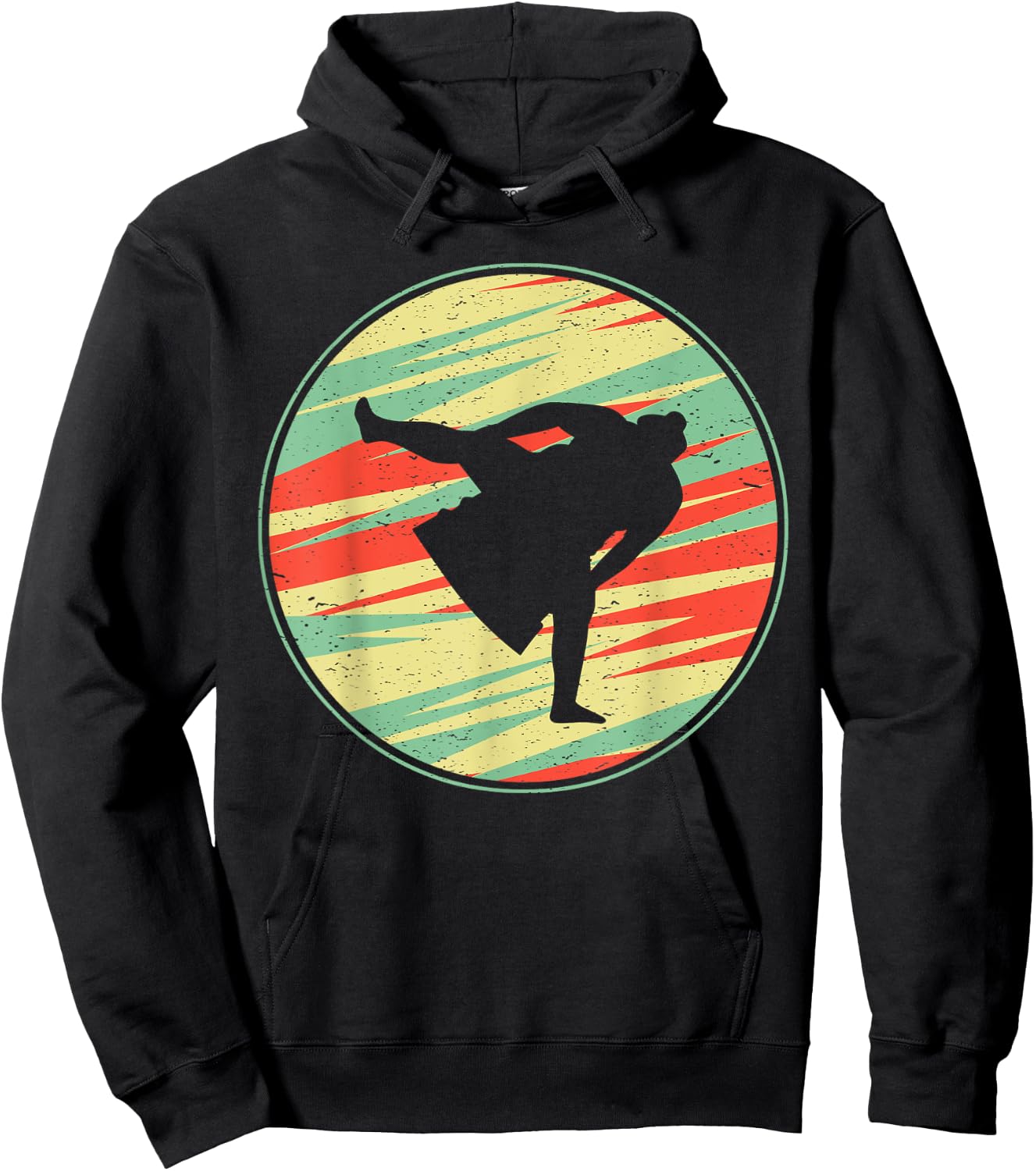 Sumo Shirt Retro Vintage 70s Silhouette Gift Hoodie - Hoodie | Black