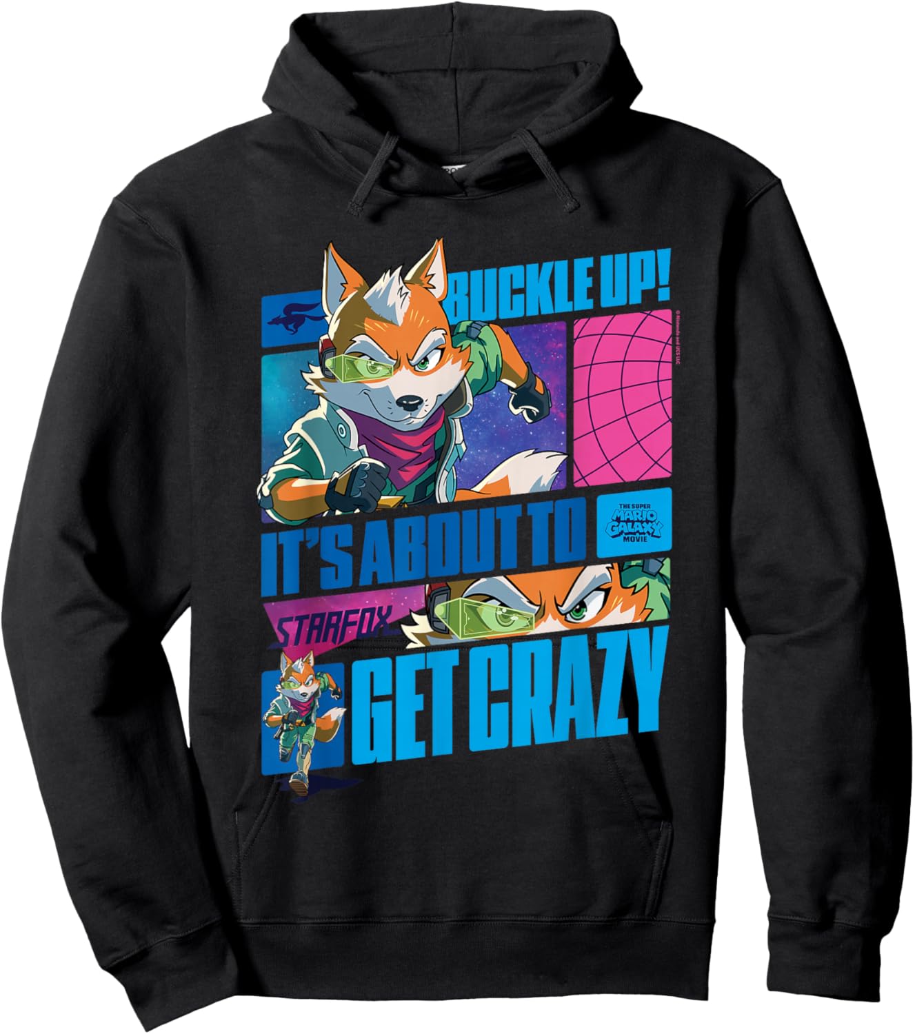 The Super Mario Galaxy Movie Starfox Buckle Up Action Hoodie - Hoodie | Black