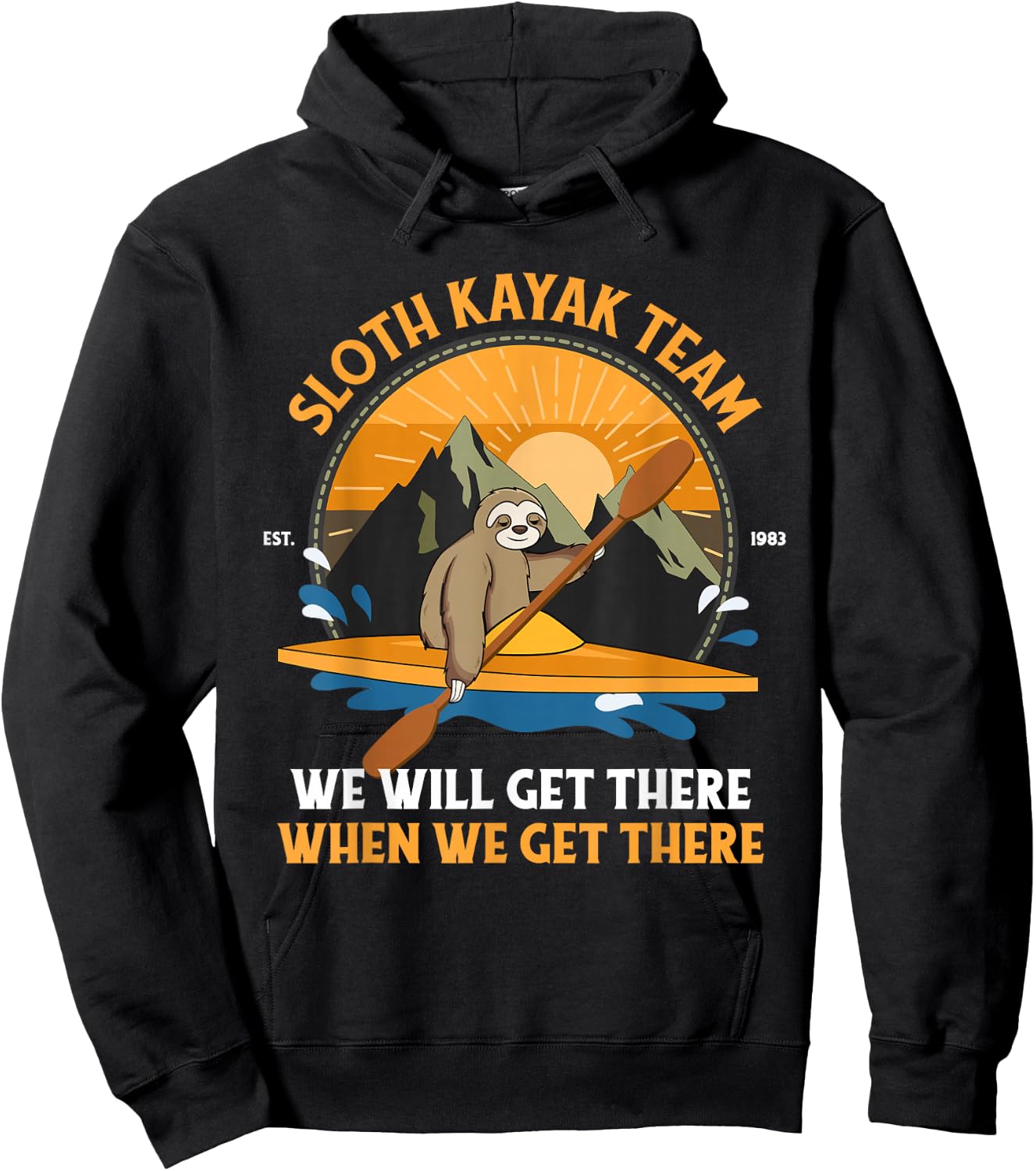 Sloth Kayak Shirt Sloth Kayak Team Hoodie - Hoodie | Black