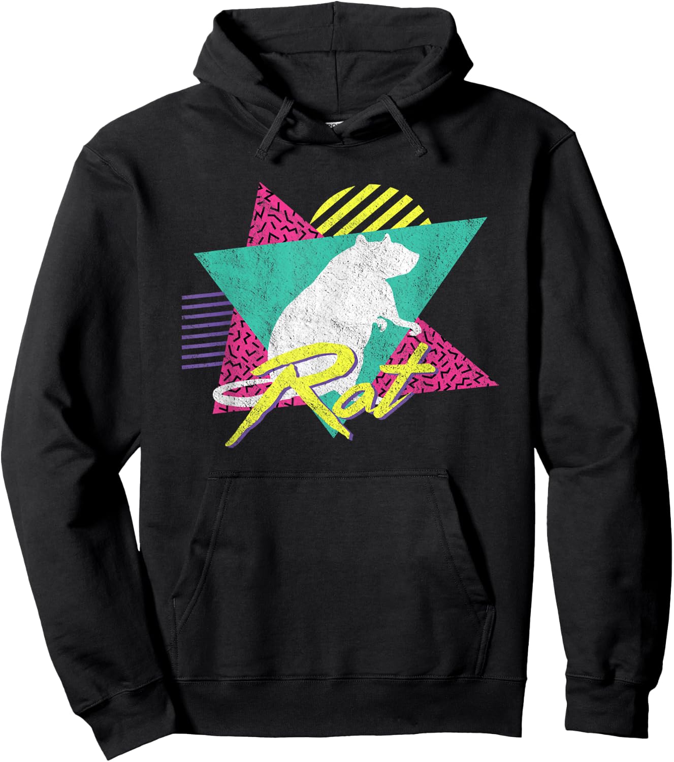 Vintage Retro 80s Or 90s Cool Rat Hoodie - Hoodie | Black