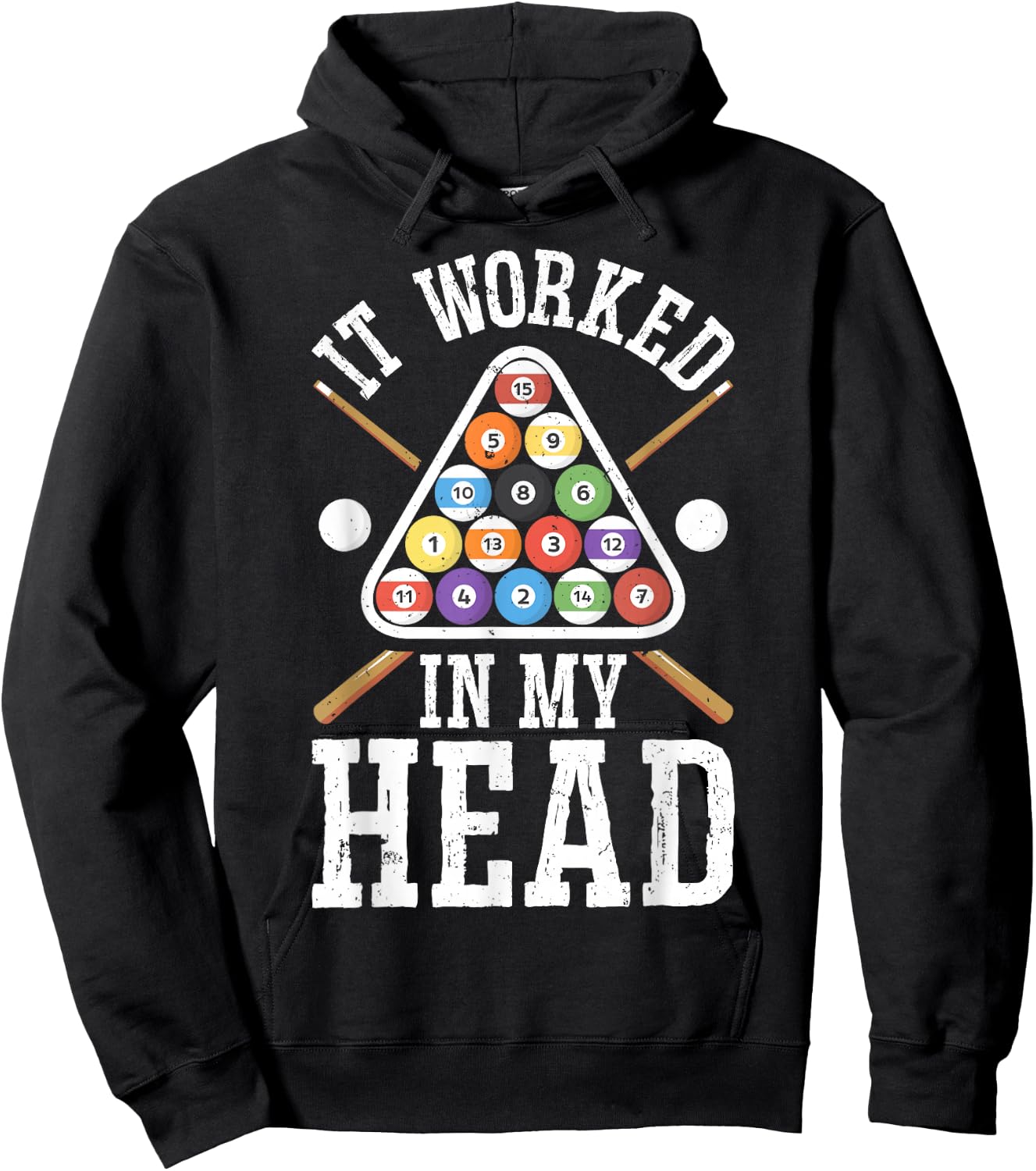 It Worked In My Head Funny Pool Billiards Player Gifts Men Hoodie - Hoodie | Black